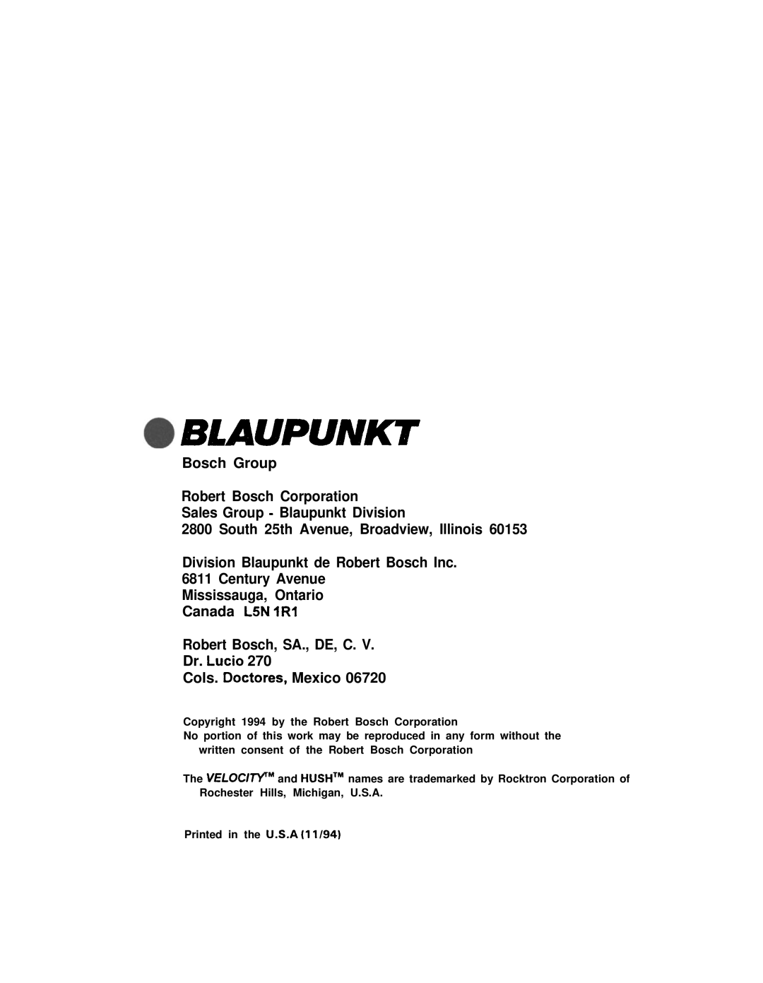 Blaupunkt V7000 manual Blaupunkt 