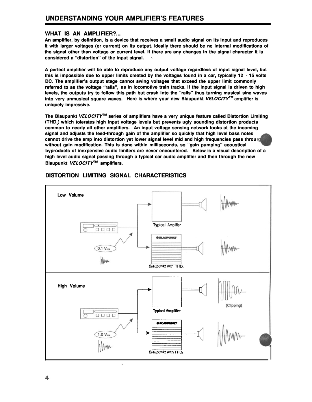 Blaupunkt V7000 Understanding Your Amplifier’S Features, What Is An Amplifier?, Distortion Limiting Signal Characteristics 