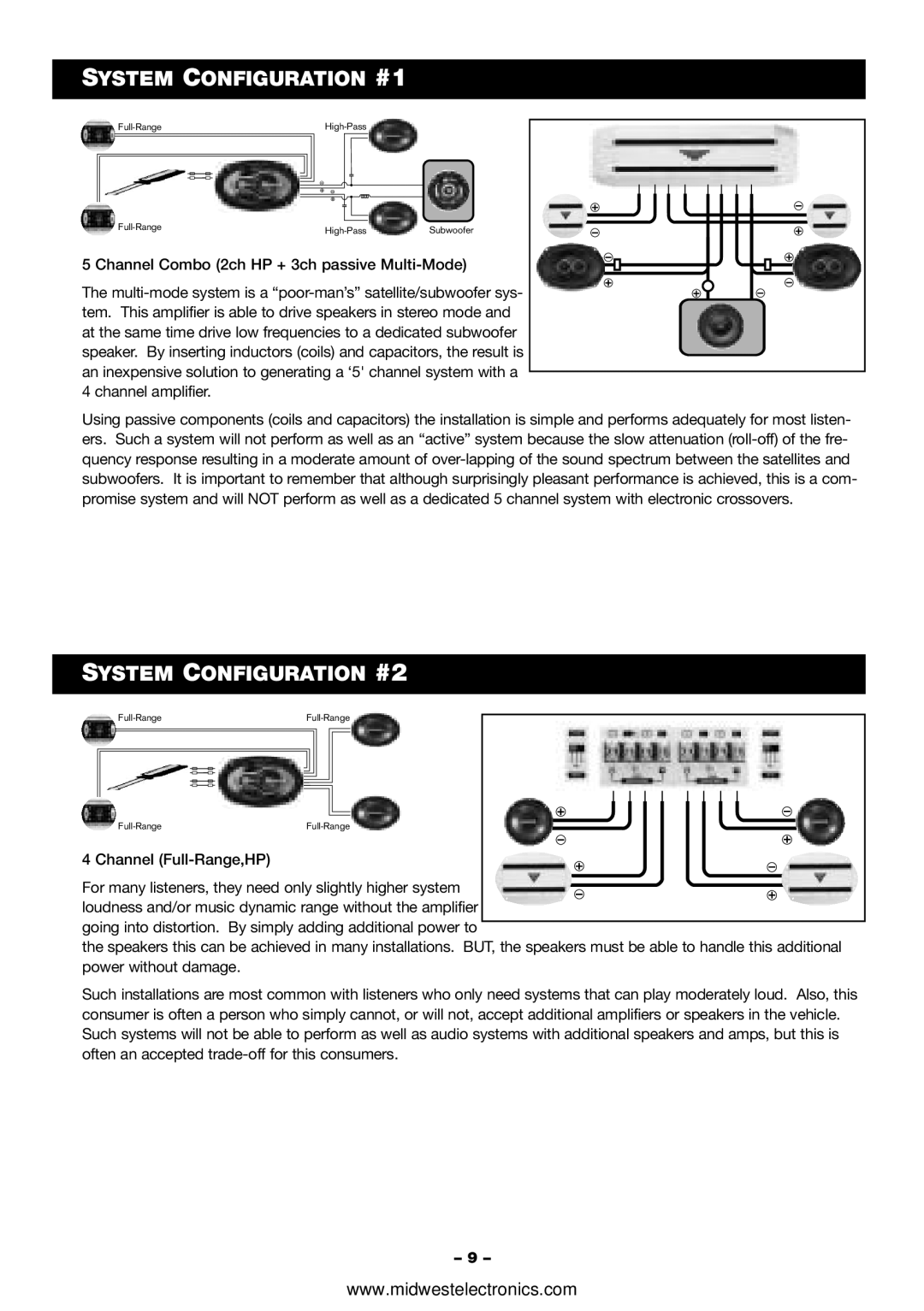 Blaupunkt VA4100 manual System Configuration #1, System Configuration #2 