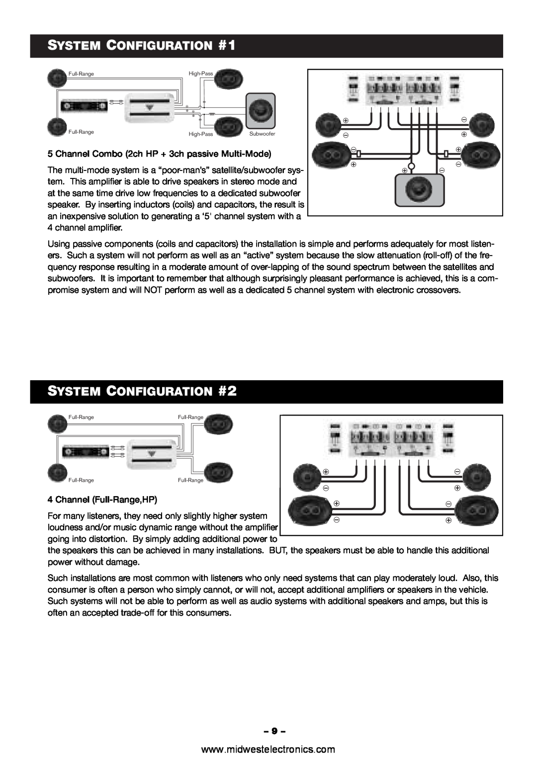 Blaupunkt VA4100 manual SYSTEM CONFIGURATION #1, SYSTEM CONFIGURATION #2 