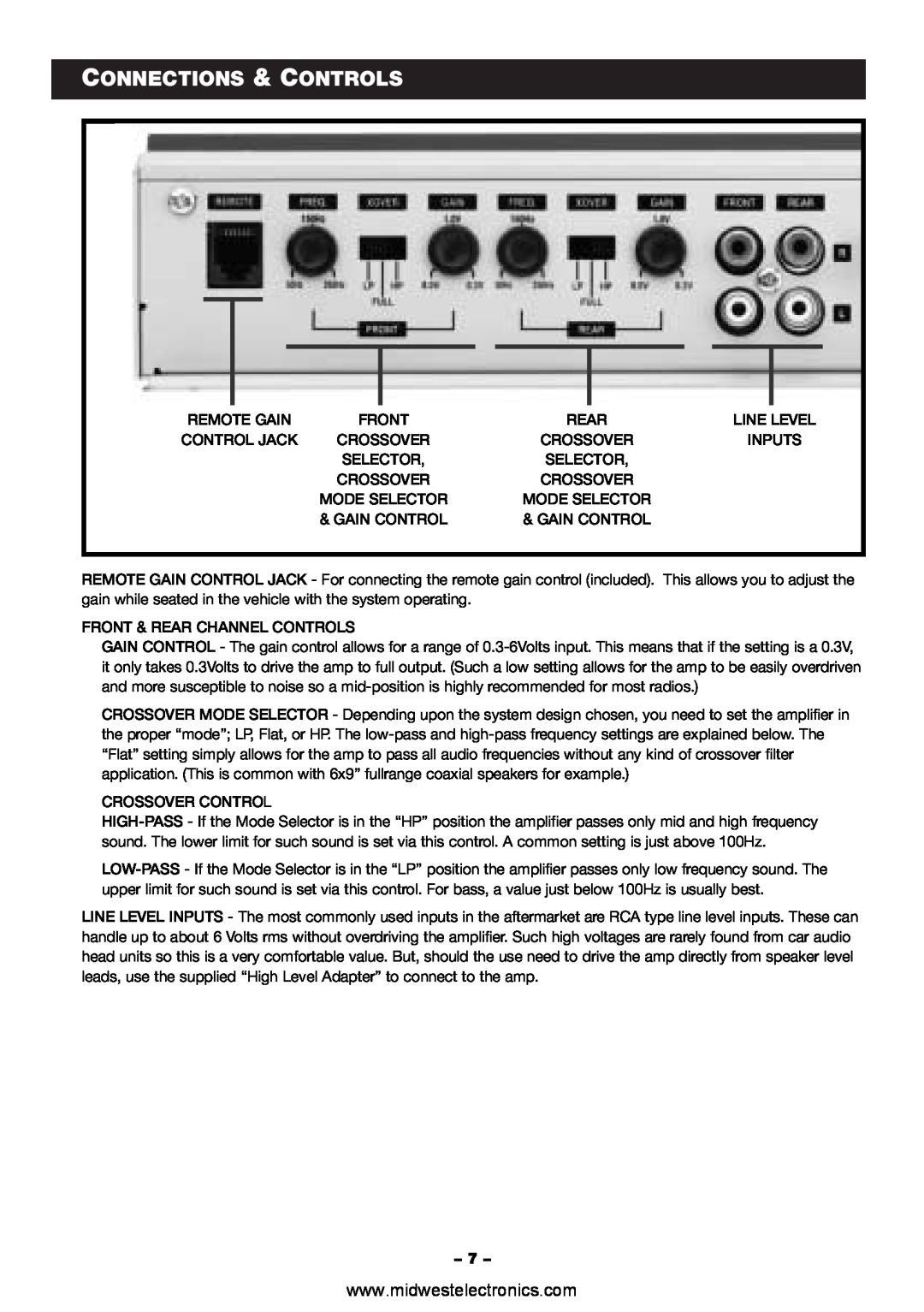 Blaupunkt VA4100 manual Connections & Controls 