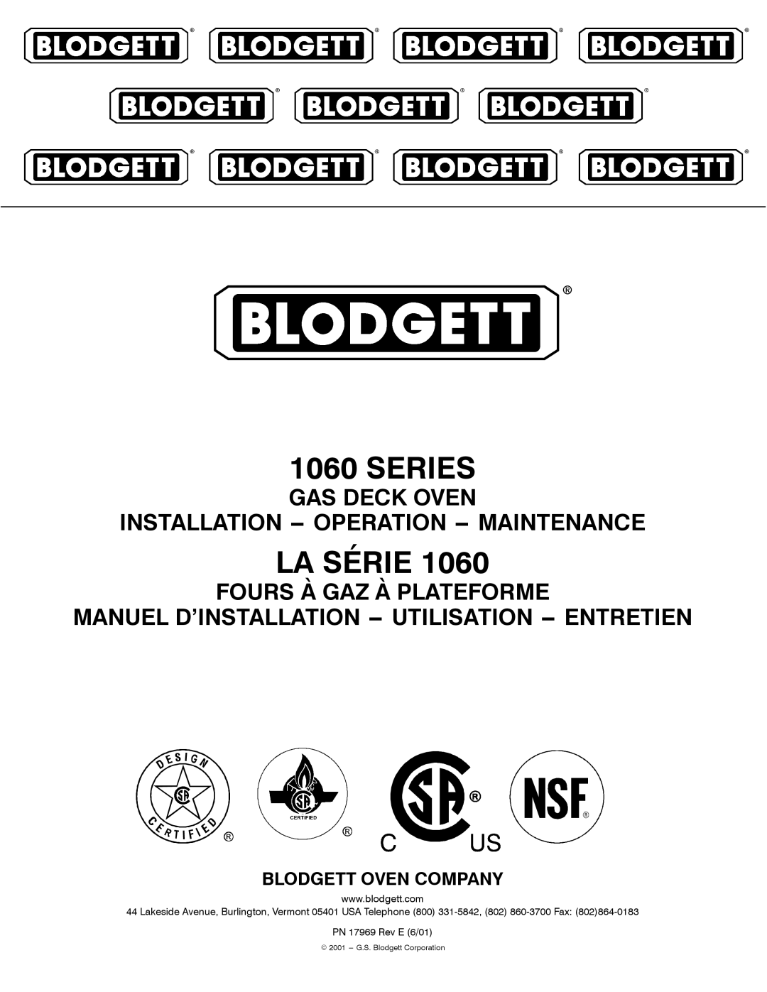 Blodgett 1060 Series manual 