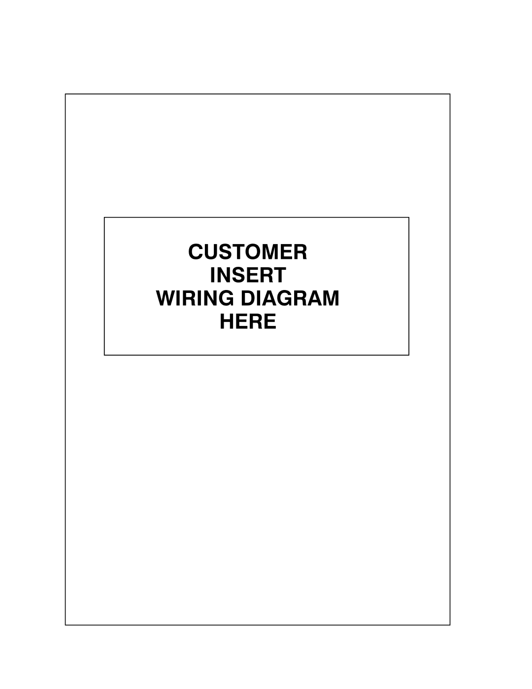 Blodgett 1415 manual Customer Insert Wiring Diagram Here 