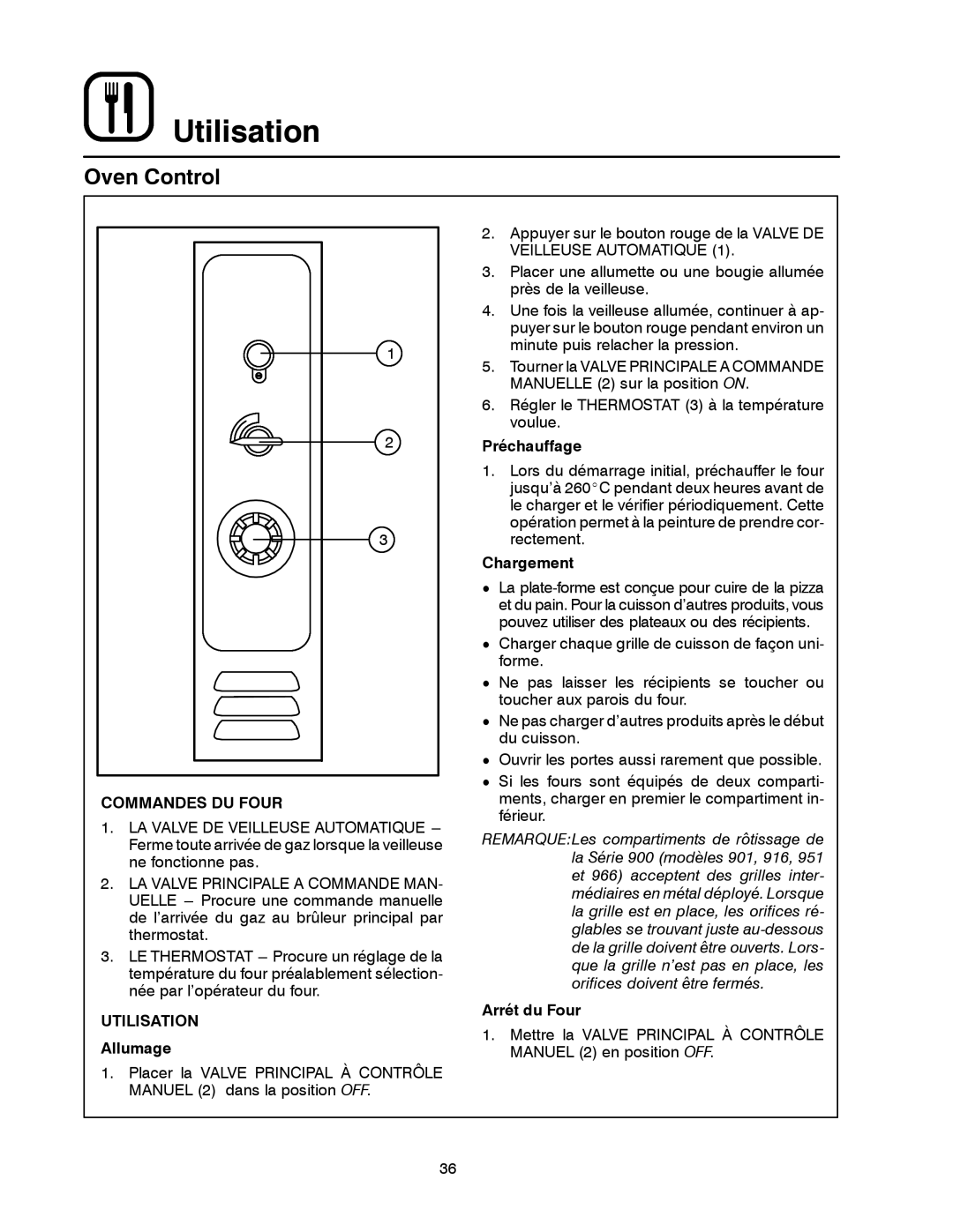 Blodgett 900 SERIES manual Commandes DU Four, Utilisation 