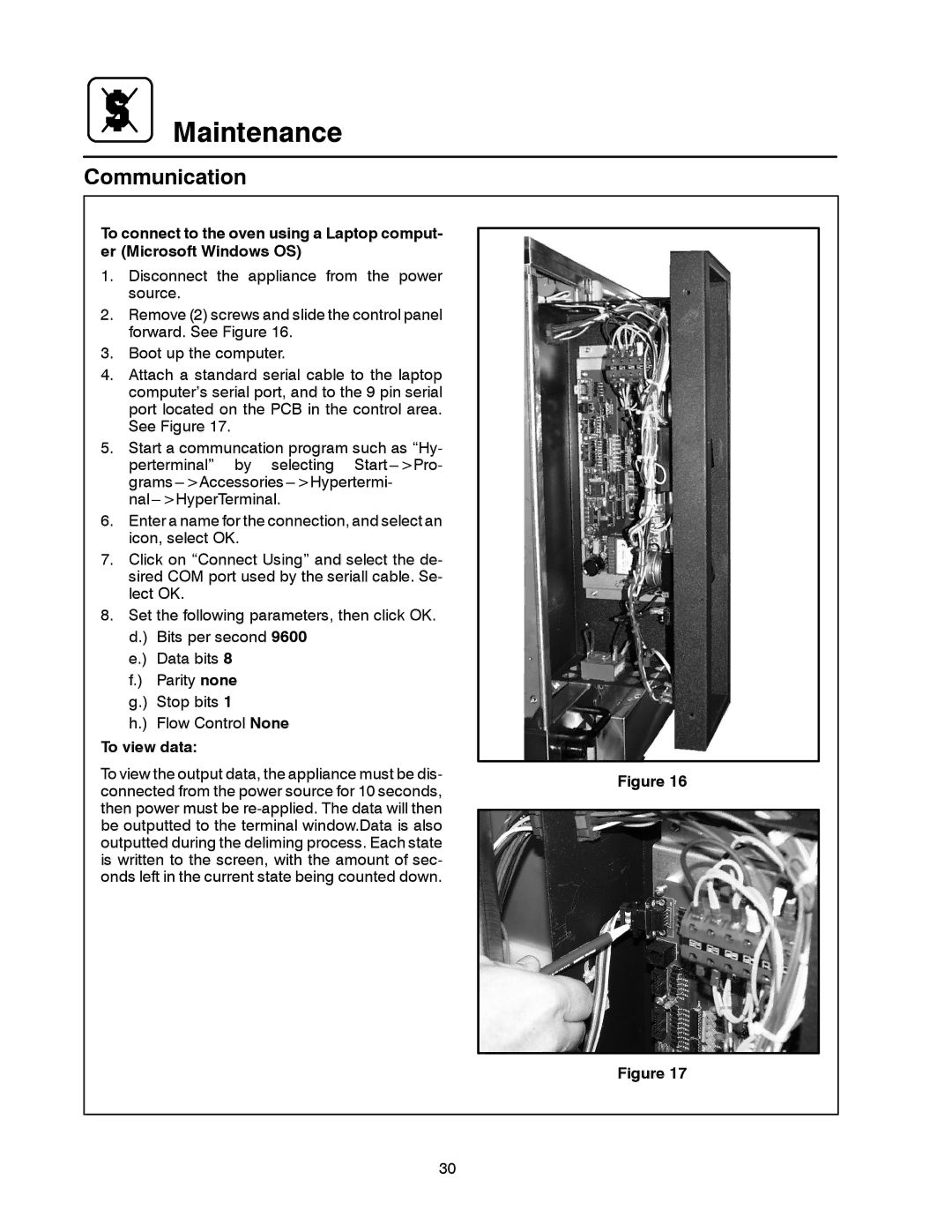 Blodgett BC-20G manual To view data 