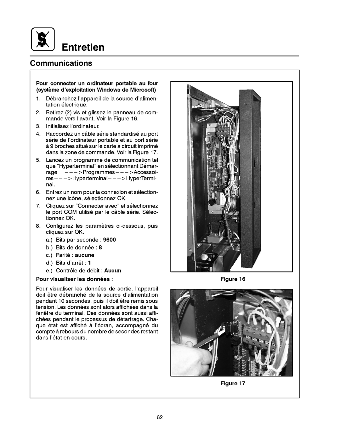 Blodgett BC-20G manual Pour visualiser les données 