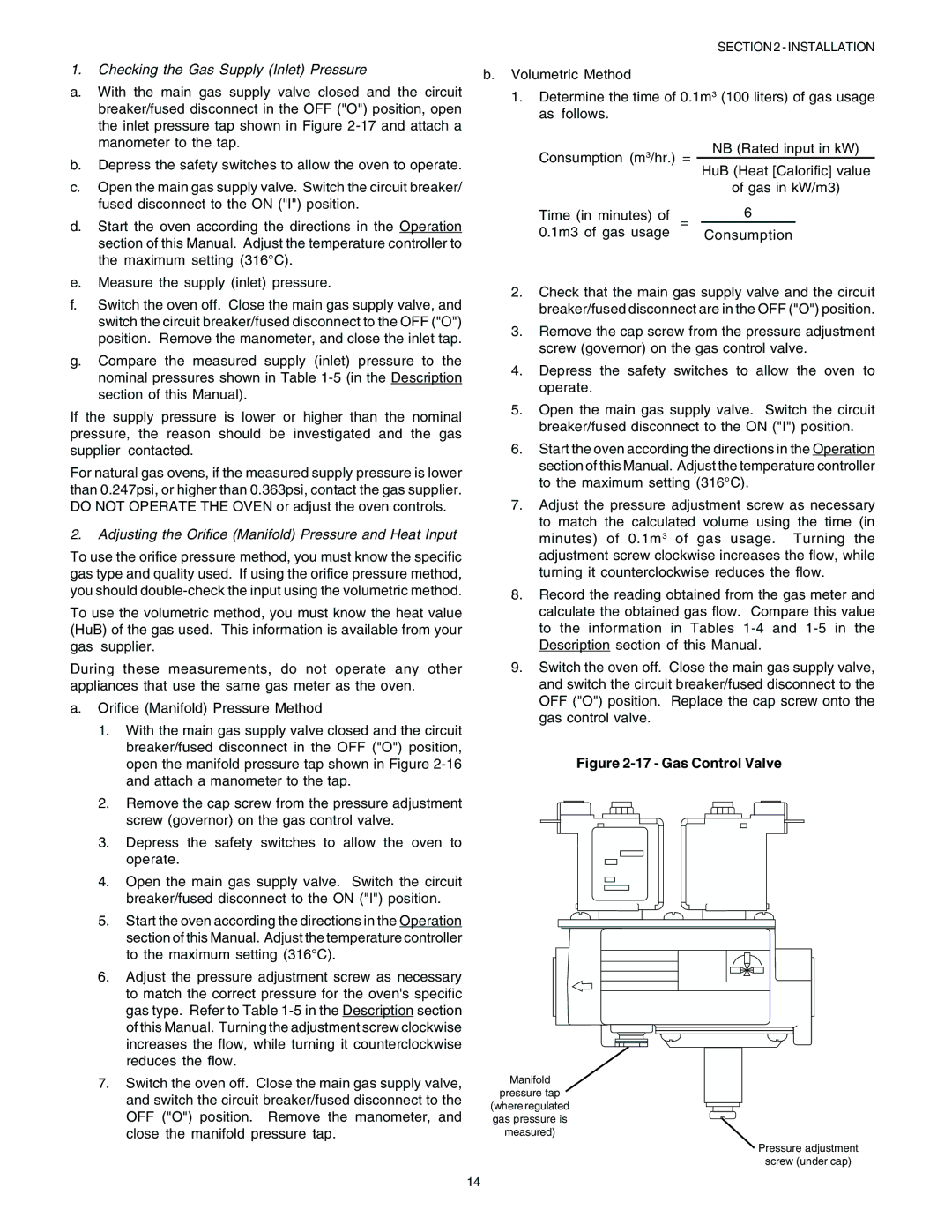 Blodgett BG2136 manual Gas Control Valve 