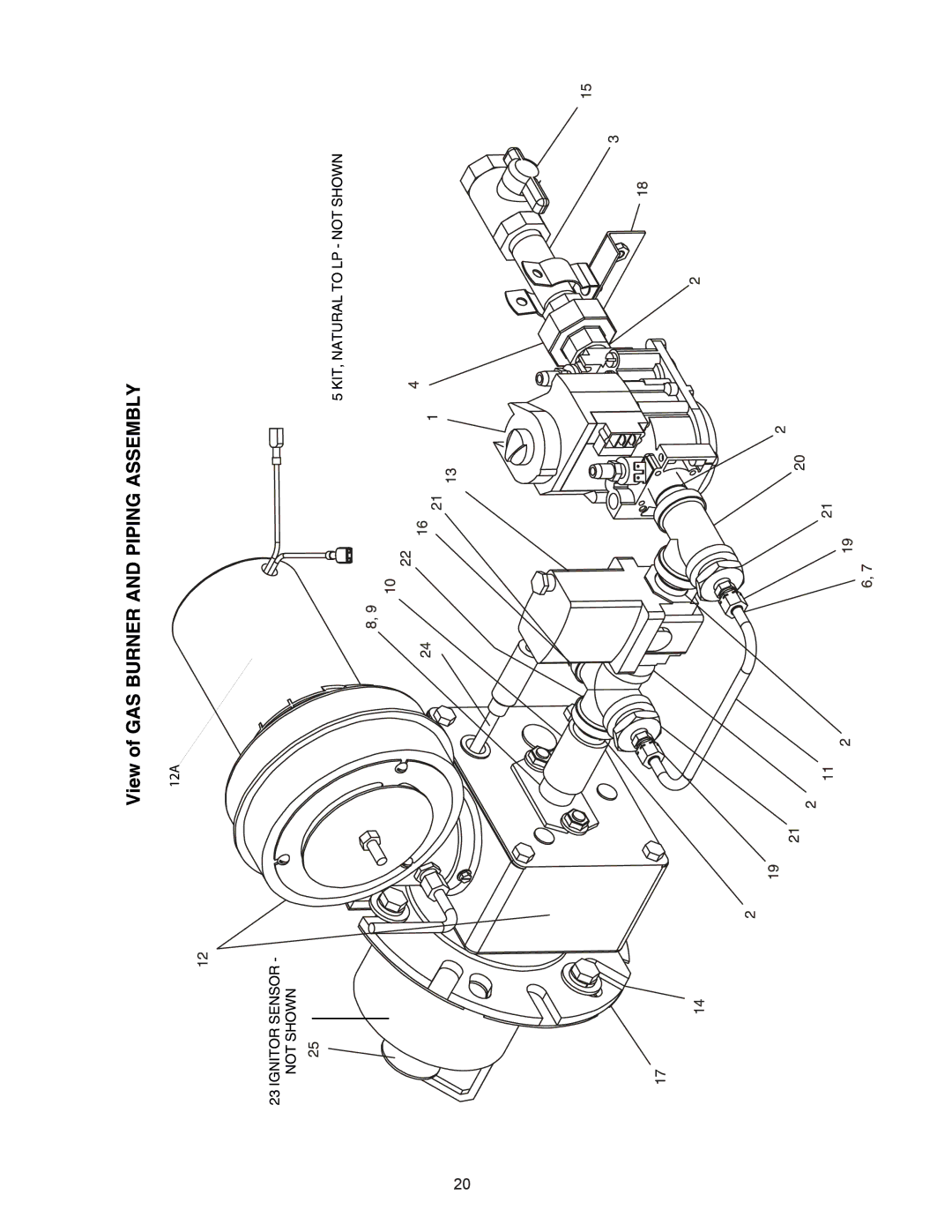 Blodgett BG3240 manual View of GAS Burner & Piping 