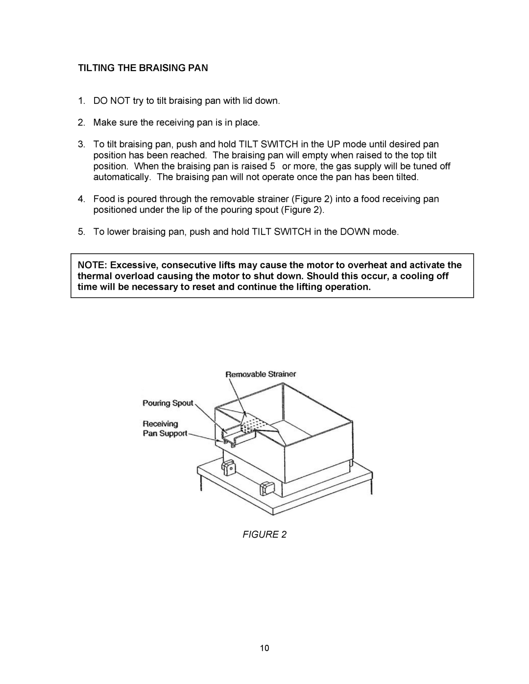 Blodgett BLP-40G manual Tilting the Braising PAN 