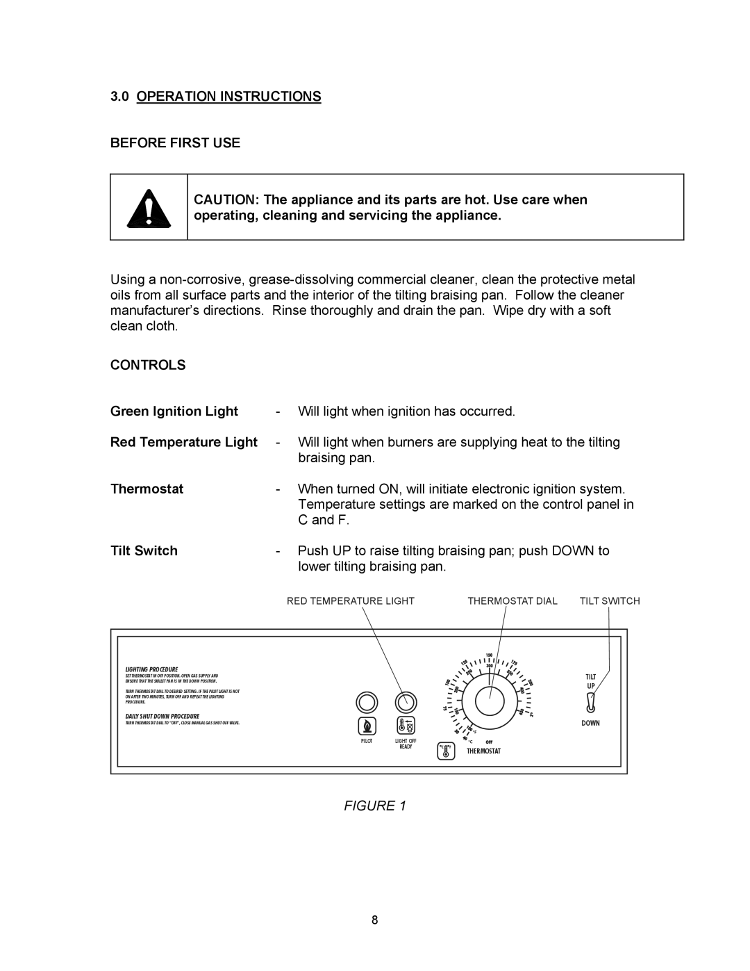 Blodgett BLP-40G manual Operation Instructions Before First USE, Controls 