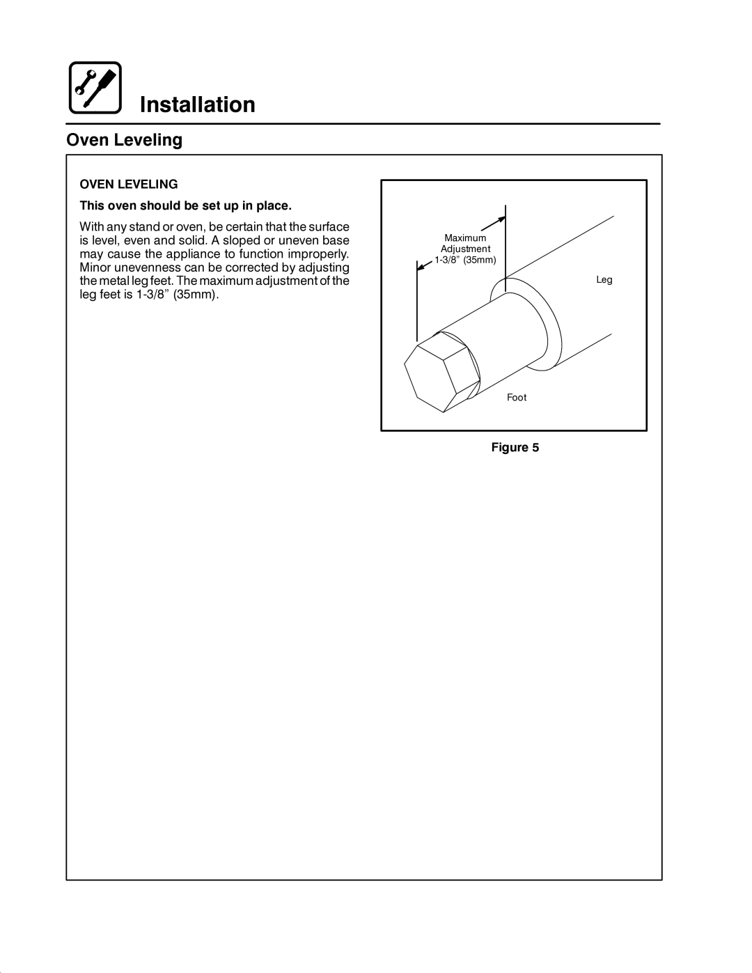 Blodgett CNV14G, CNV14E manual Oven Leveling, This oven should be set up in place 