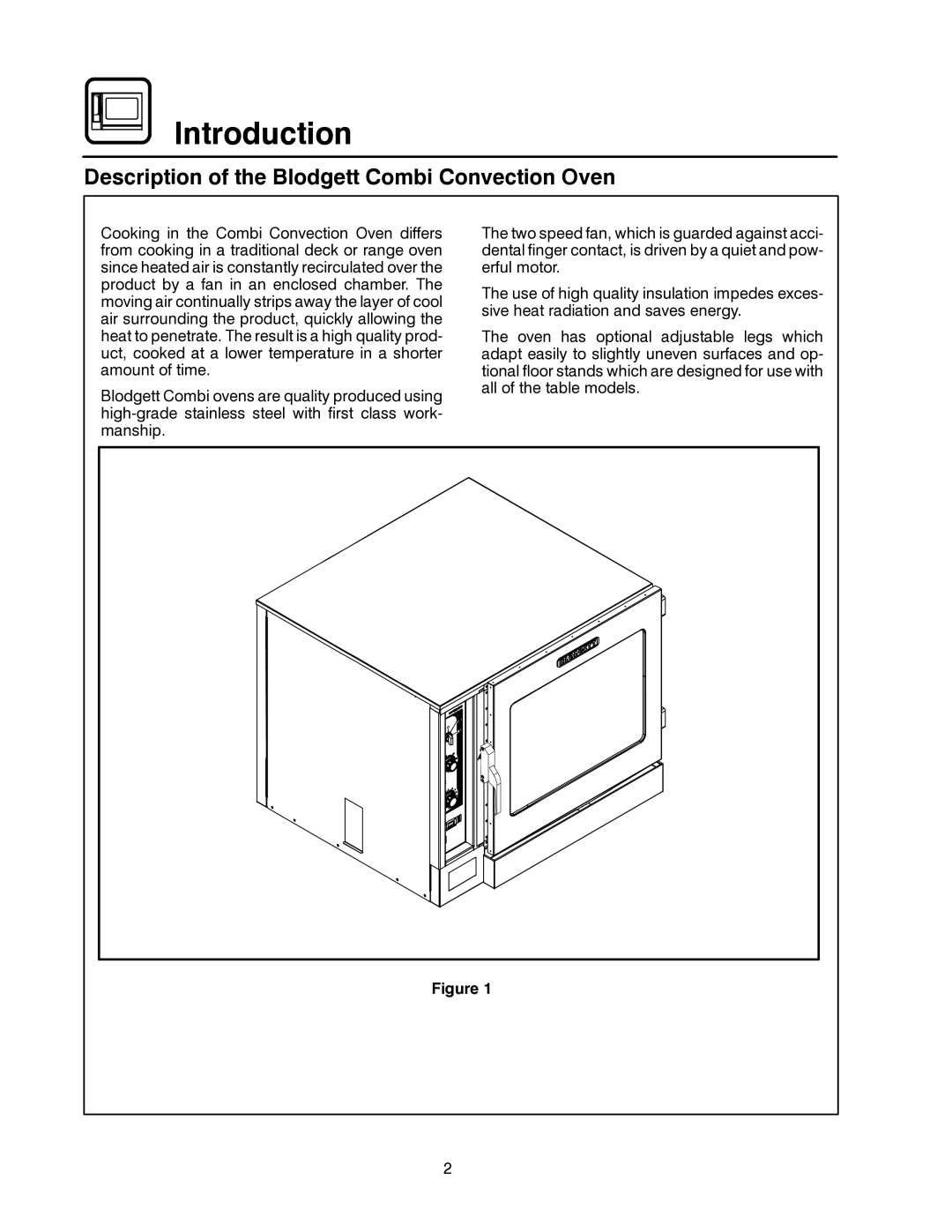 Blodgett CNV14G, CNV14E manual Introduction, Description of the Blodgett Combi Convection Oven 