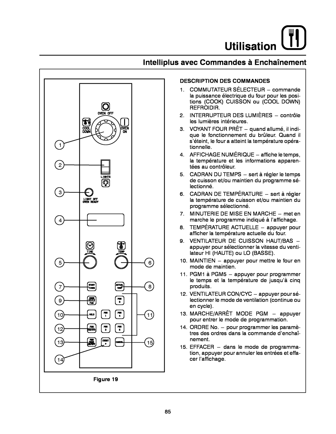 Blodgett DFG-100, DFG-200 manual Intelliplus avec Commandes à Enchaînement, Utilisation, Description Des Commandes 