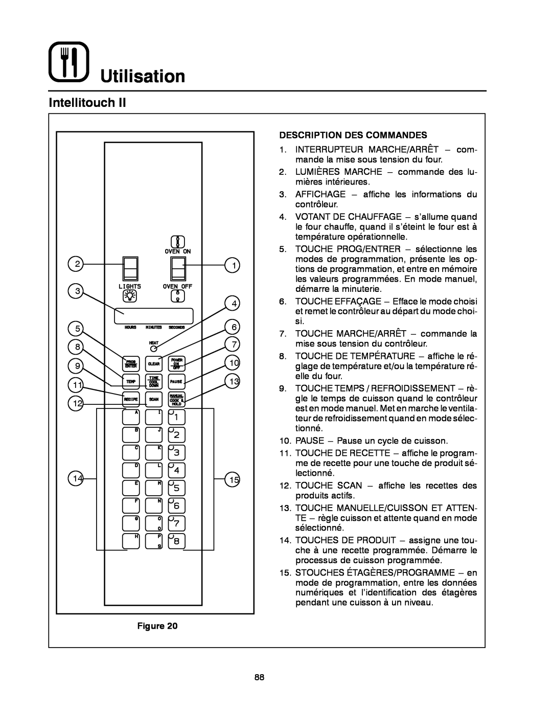 Blodgett DFG-200, DFG-100 manual Intellitouch, Utilisation, Description Des Commandes 
