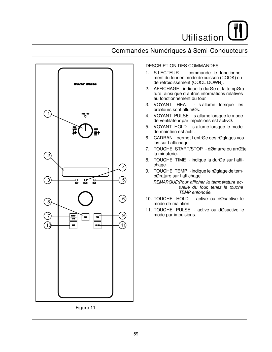 Blodgett DFG-50 manual Commandes Numériques à Semi-Conducteurs 