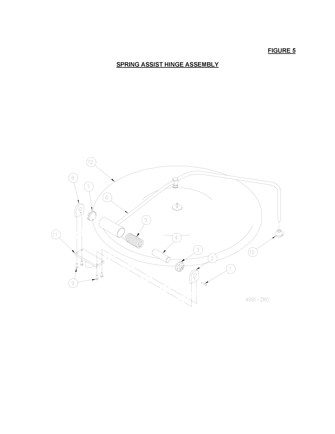 Blodgett KLT-40G, KLT-60G, KLT-20G manual Spring Assist Hinge Assembly 