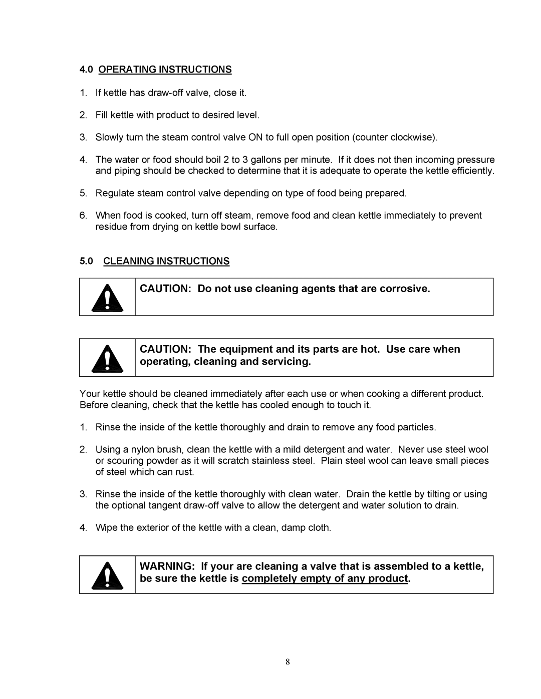 Blodgett KLT-DS, KPT-DS manual Operating Instructions, Cleaning Instructions 