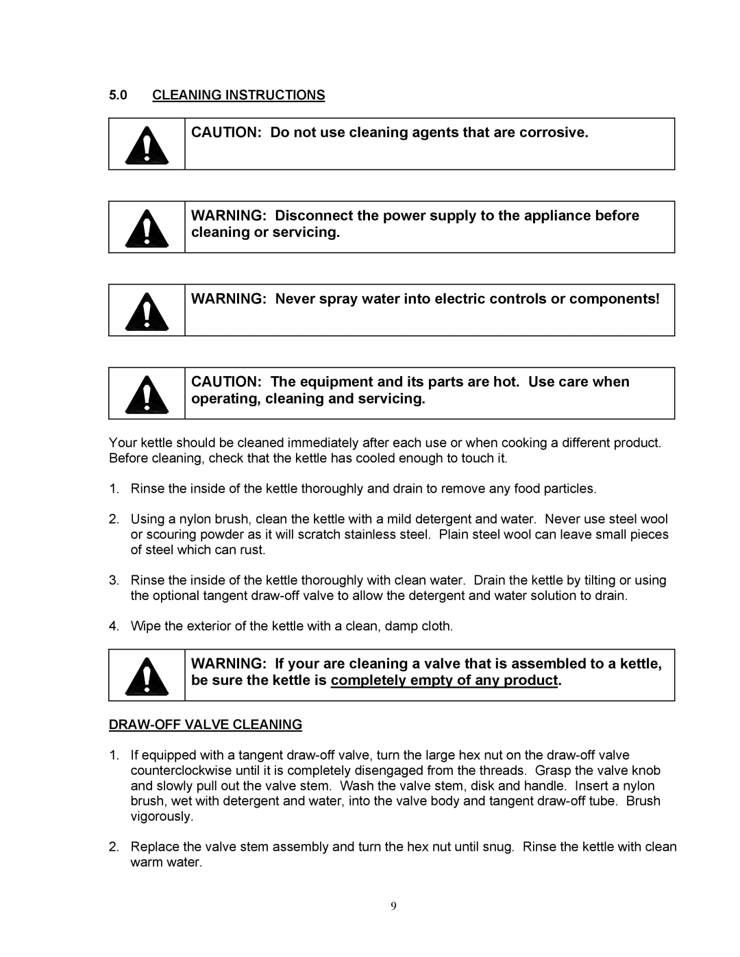 Blodgett KLS-DS, KPS-DS Series manual Cleaning Instructions, DRAW-OFF Valve Cleaning 