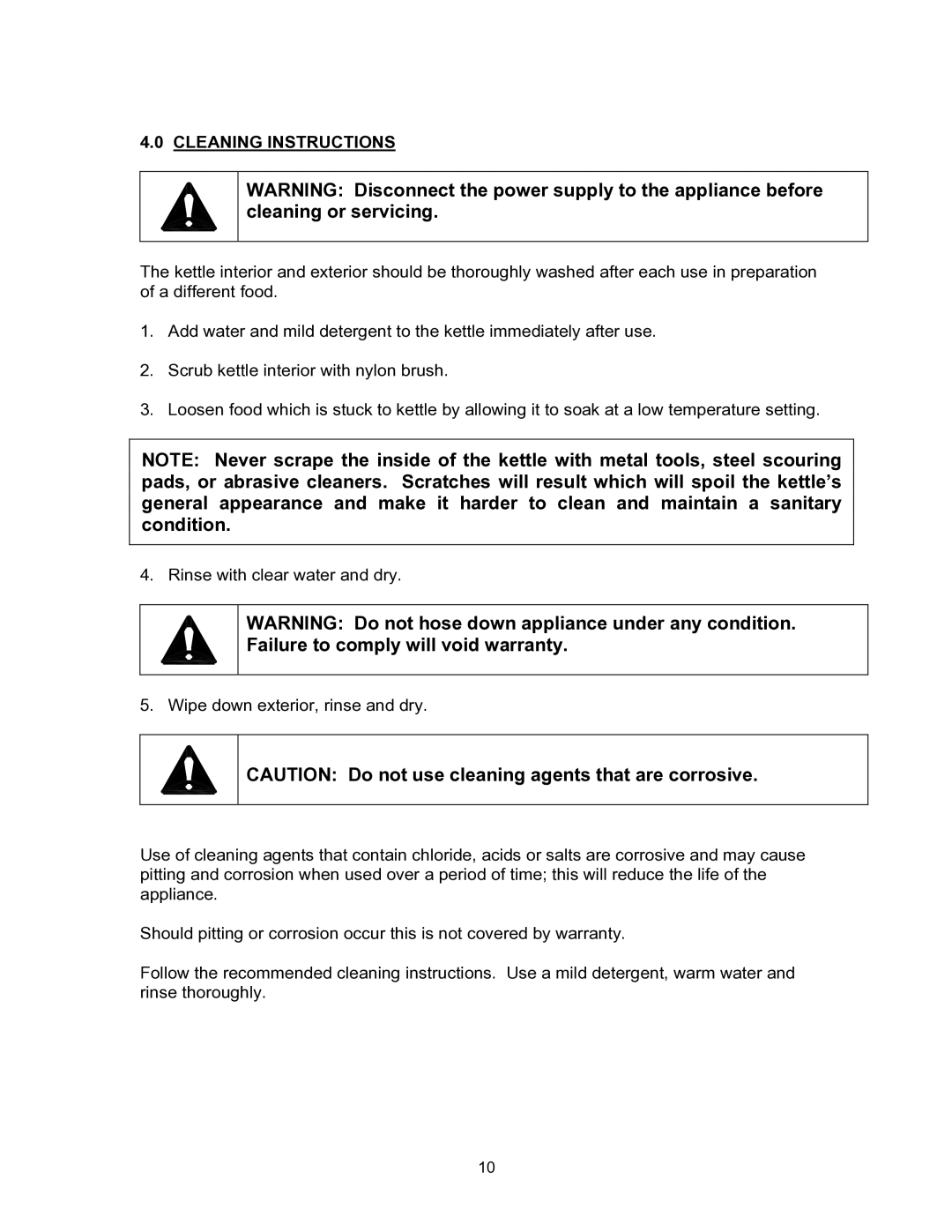 Blodgett KTG-E manual Cleaning Instructions 