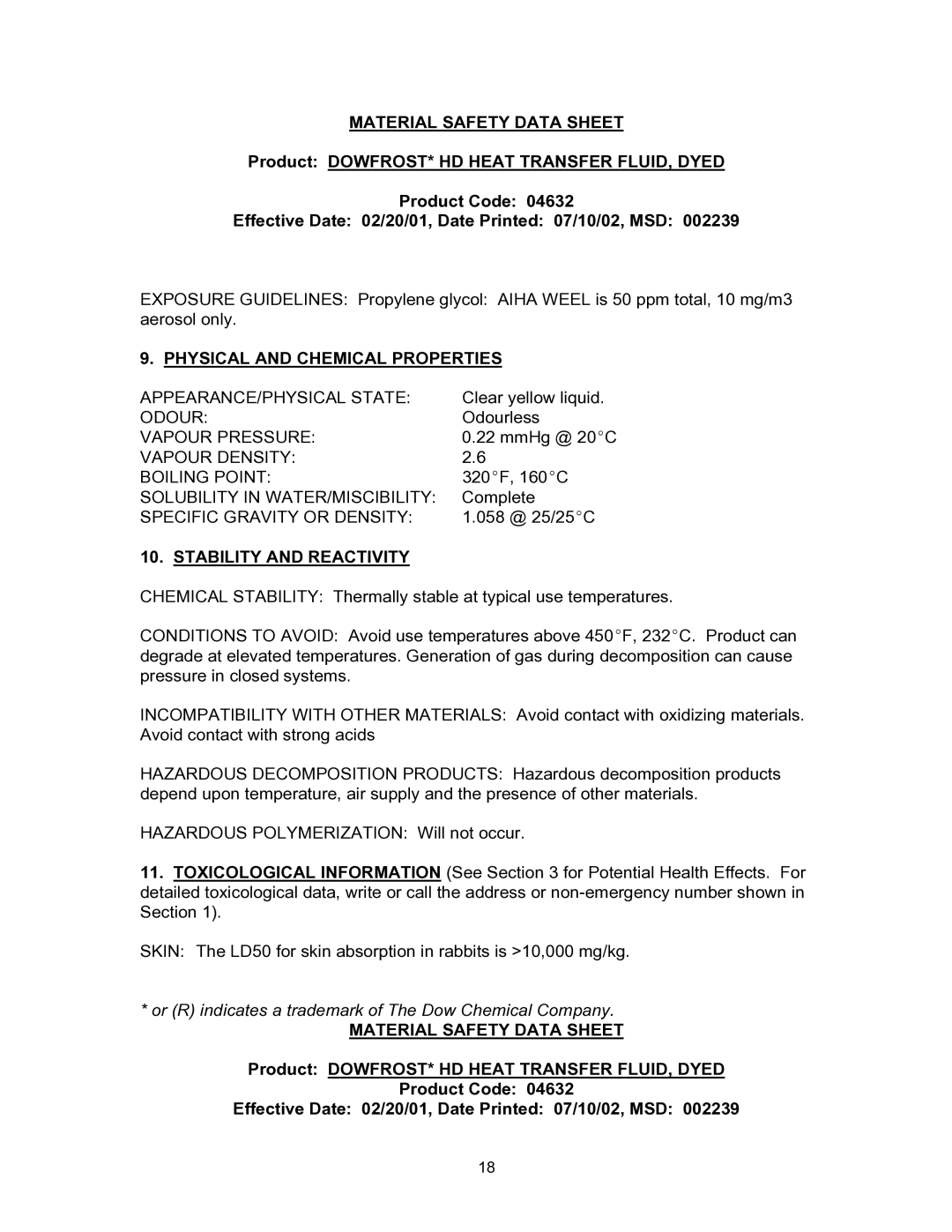 Blodgett KTG-E manual Physical and Chemical Properties, Stability and Reactivity 