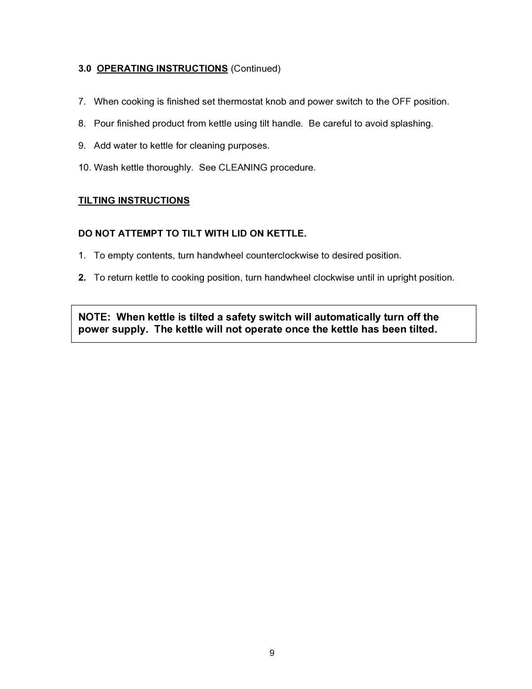 Blodgett KTG-E manual Operating Instructions 