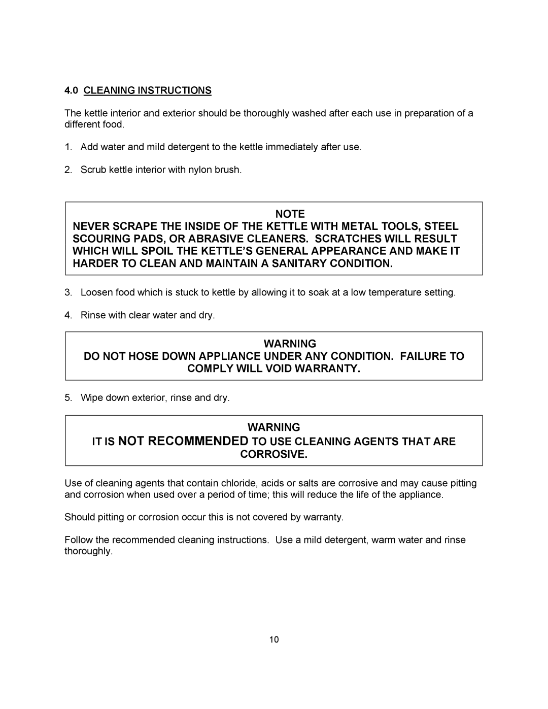 Blodgett KTT-E Series manual Cleaning Instructions 