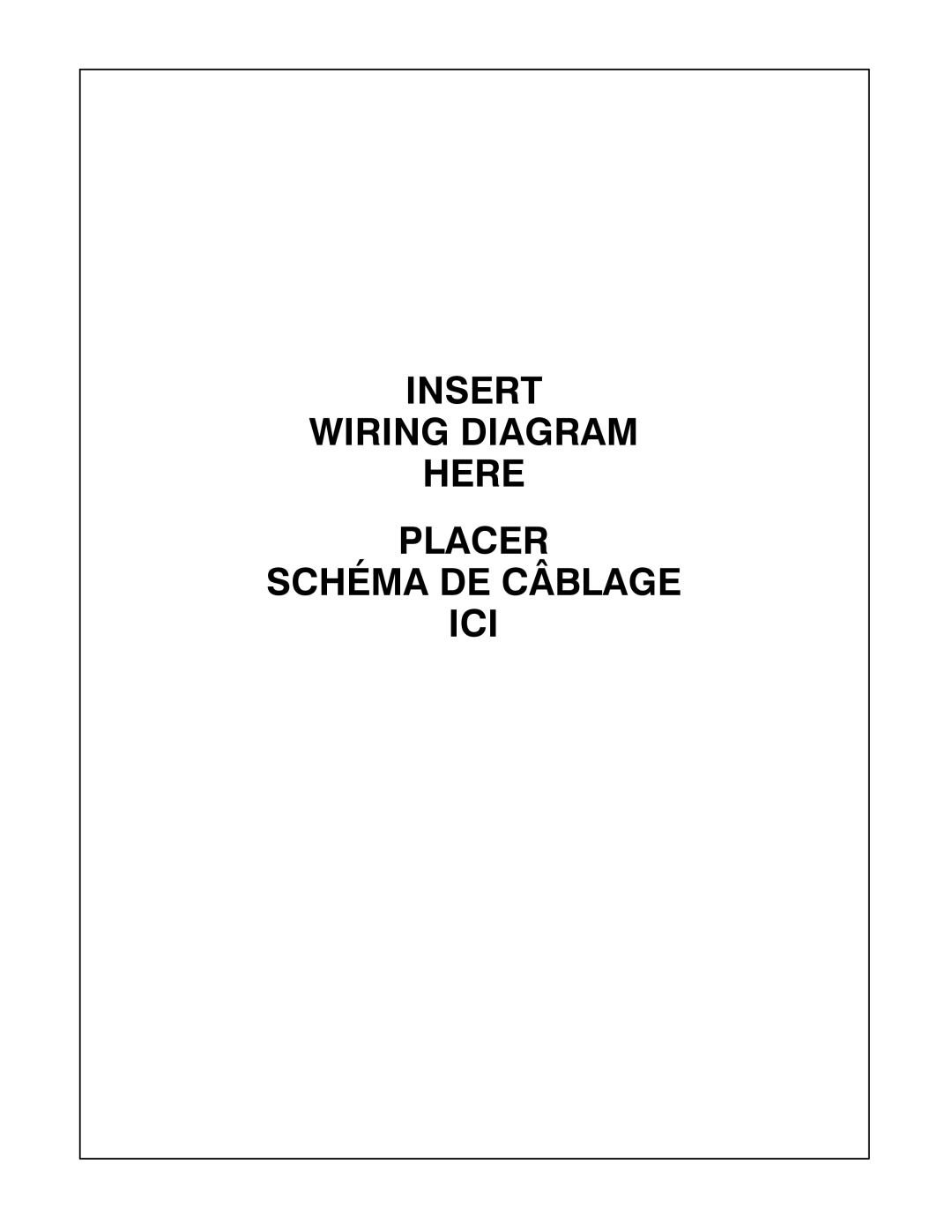 Blodgett MT1828E, MT1828G manual Insert Wiring Diagram Here Placer Schéma DE Câblage ICI 