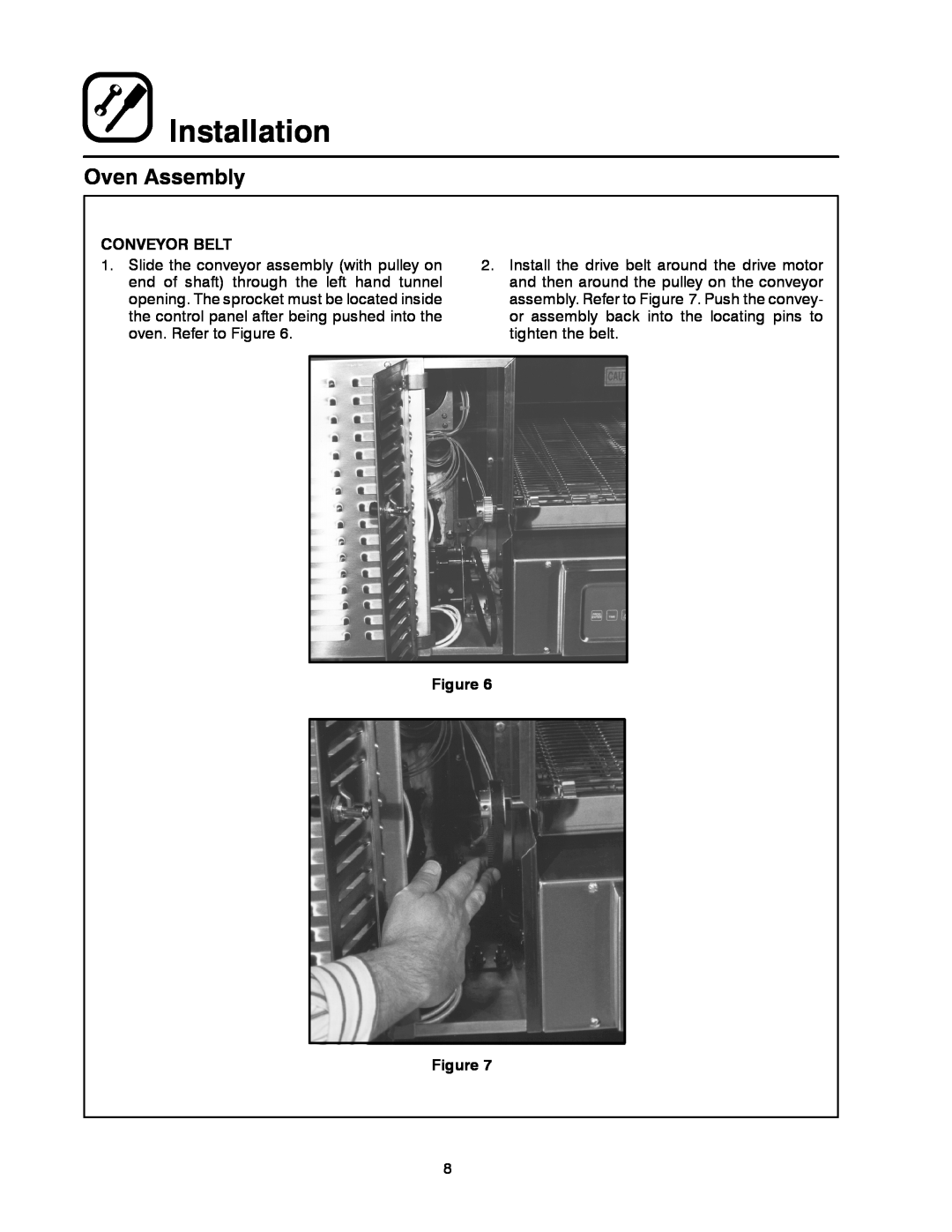 Blodgett MT1828G, MT1828E manual Installation, Oven Assembly, Conveyor Belt 