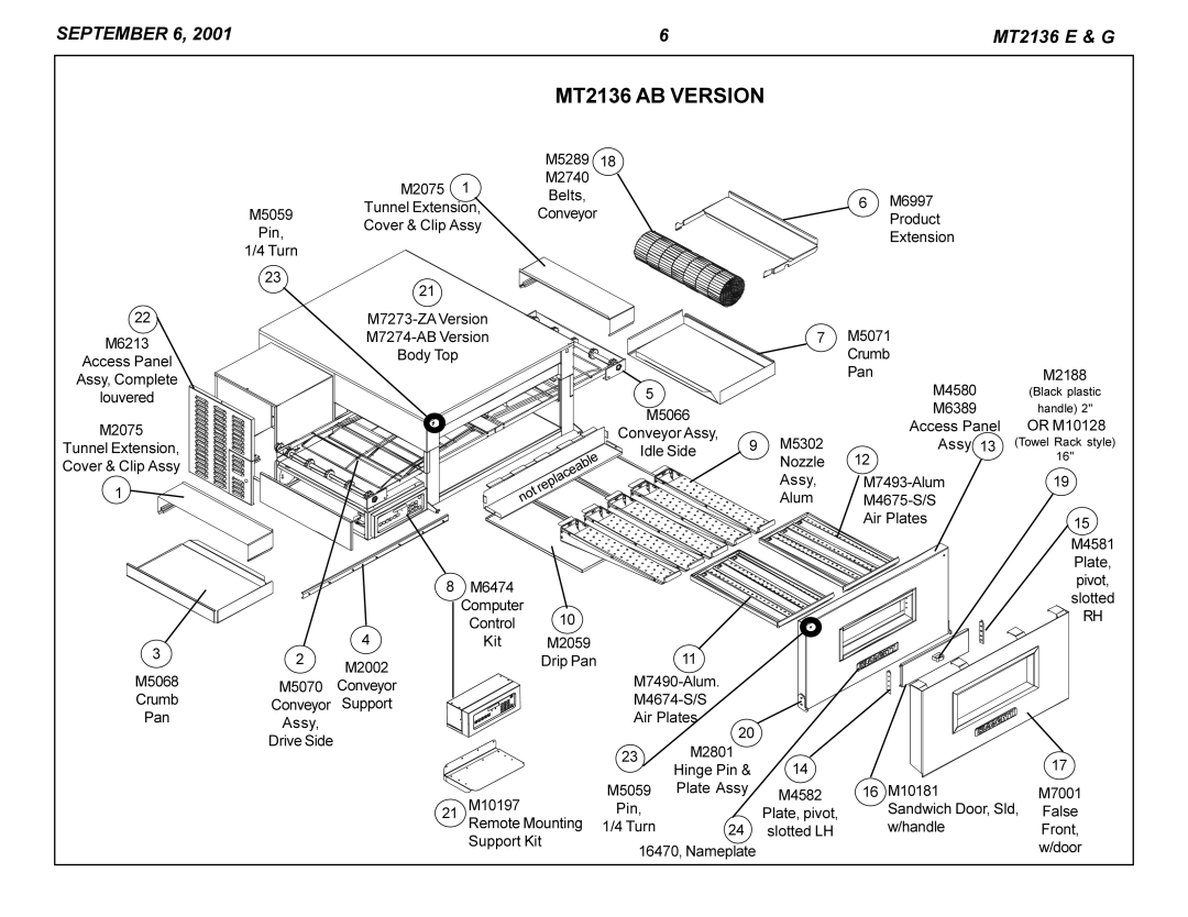 Blodgett MT2136 G, MT2136 E manual MT2136 AB Version 