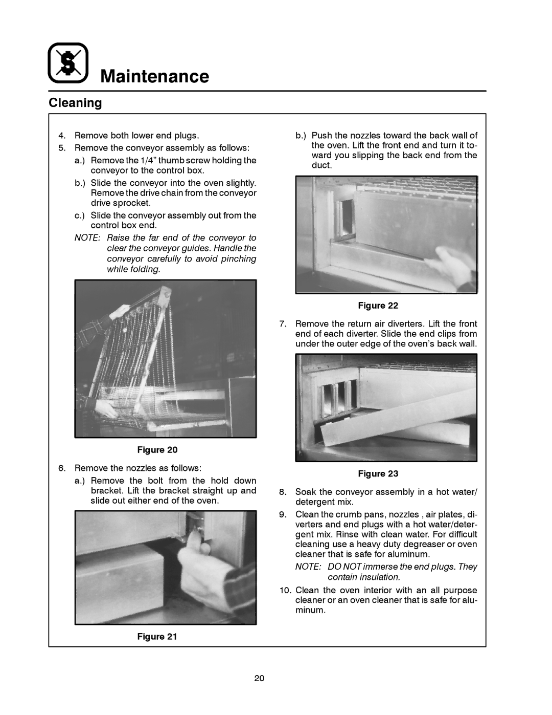 Blodgett MT3855G-G manual Maintenance 