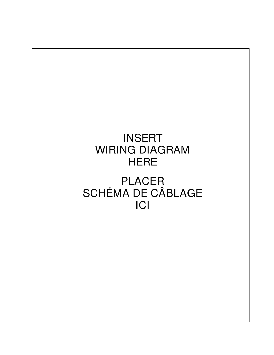 Blodgett RE Series manual Insert Wiring Diagram Here Placer Schéma DE Câblage ICI 