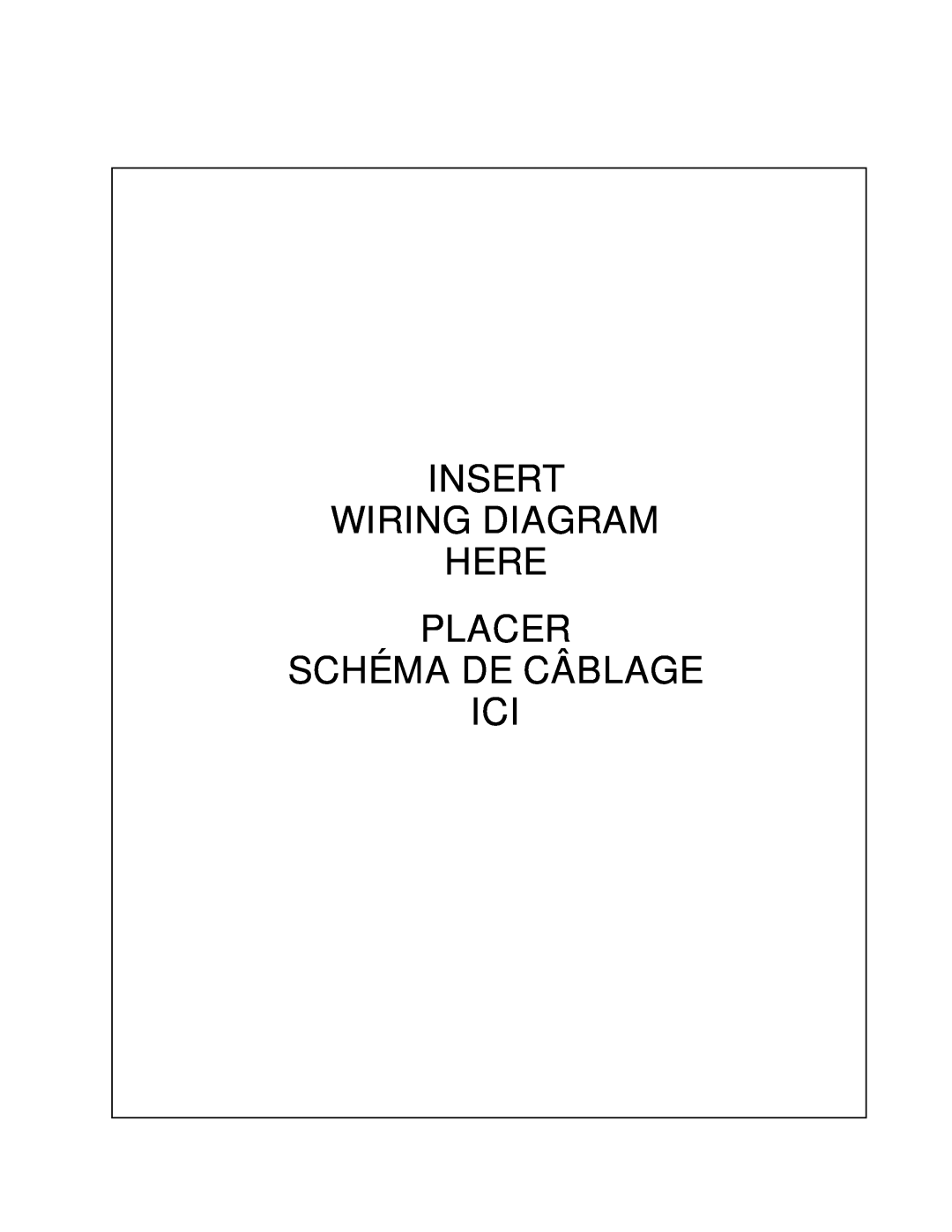 Blodgett RE Series manual Insert Wiring Diagram Here Placer Schéma De Câblage Ici 