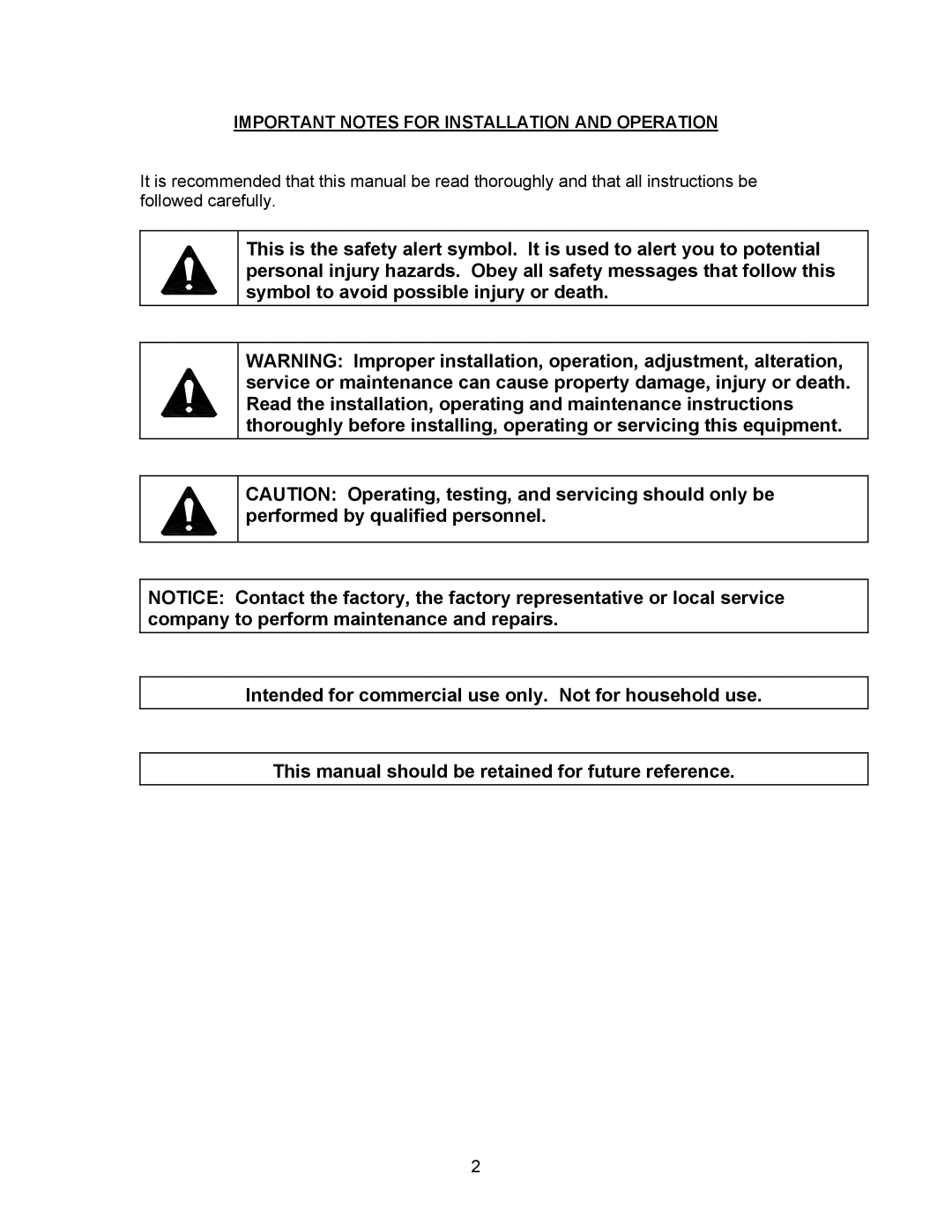 Blodgett SB-10E, SB-6E, SB-16E manual Important Notes for Installation and Operation 