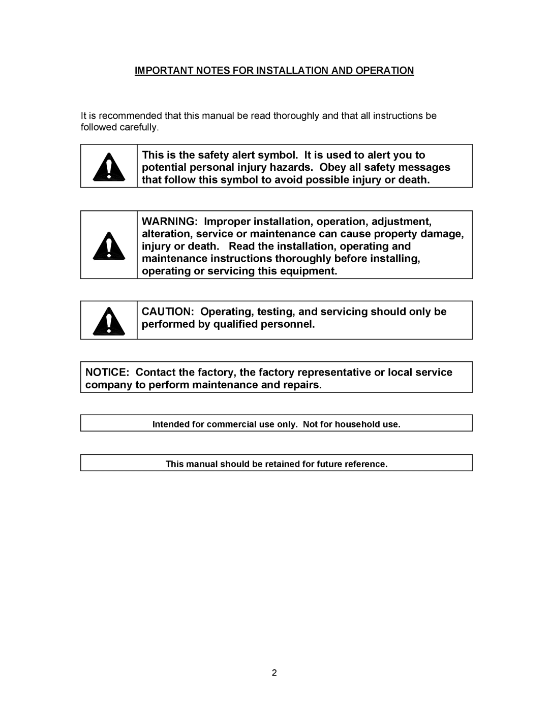 Blodgett SC-16DS, SC-6DS, SC-10DS manual Important Notes for Installation and Operation 