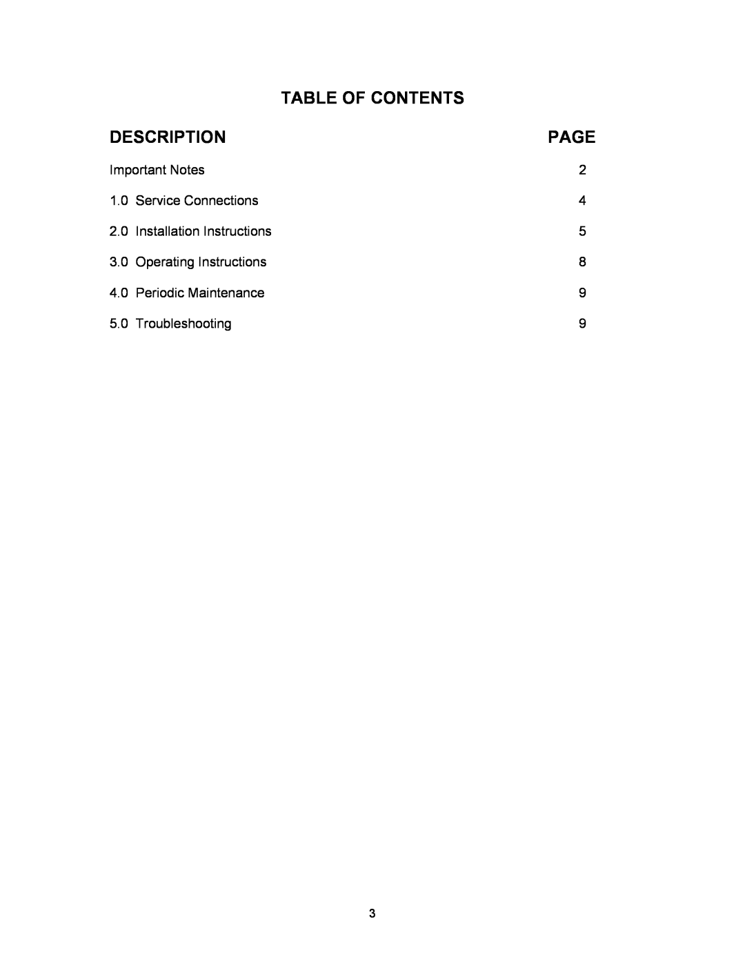 Blodgett SC-6DS, SC-10DS, SC-16DS manual Description, Page, Table Of Contents 