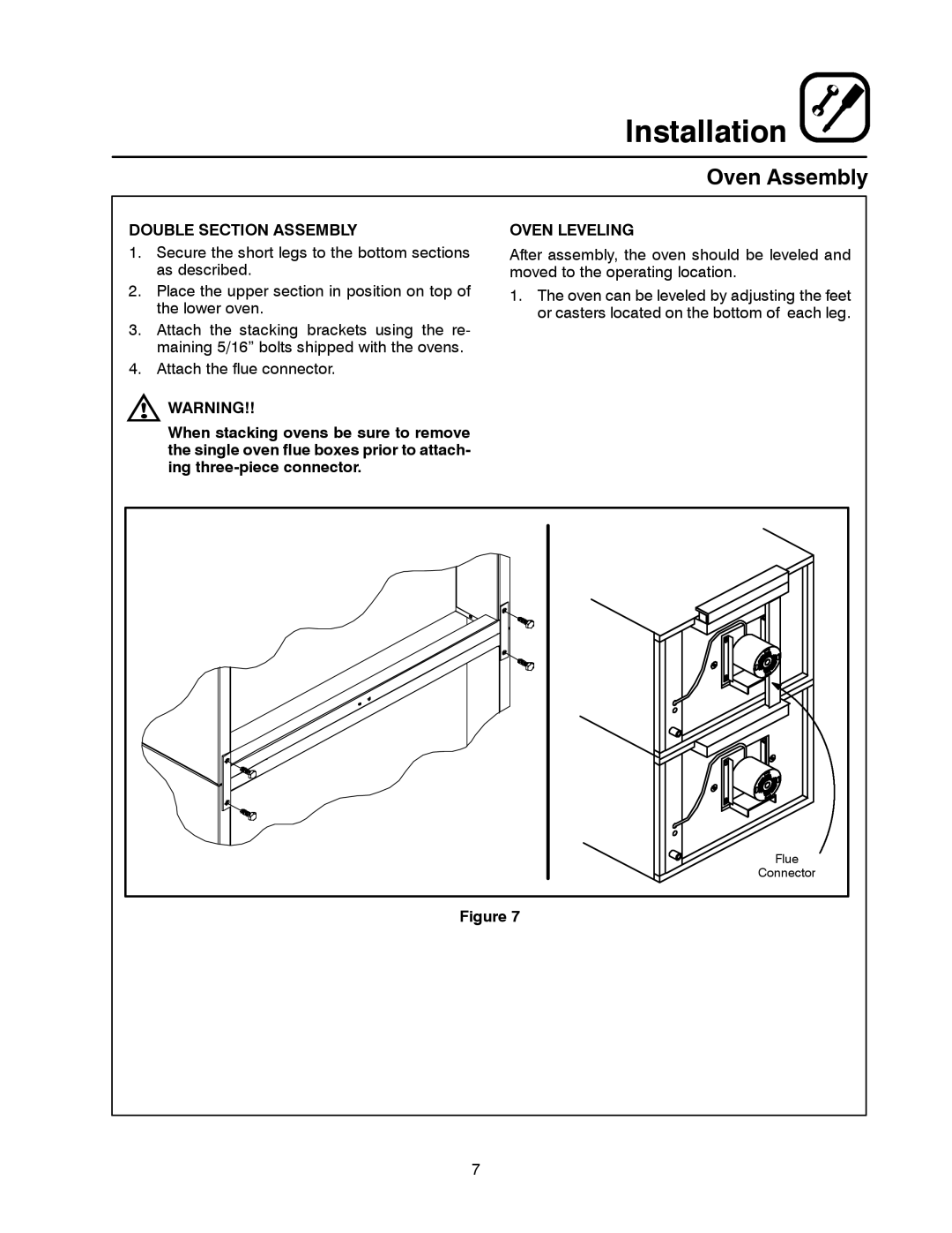 Blodgett SHO-G manual Double Section Assembly Oven Leveling 