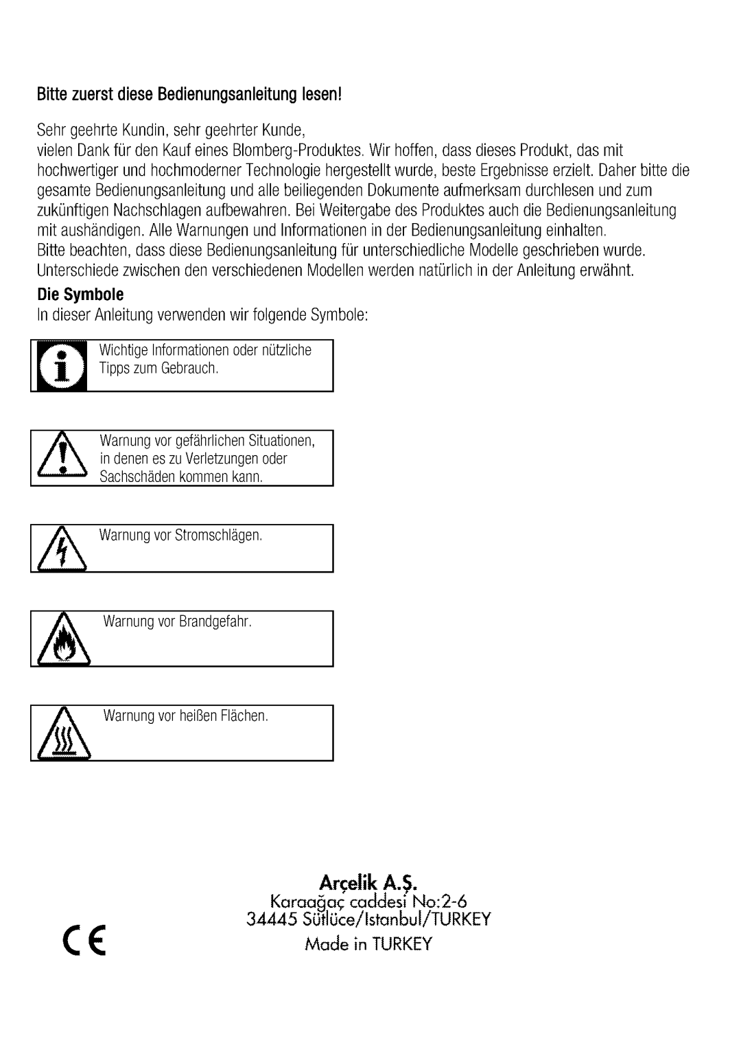 Blomberg beo 9576 manual 