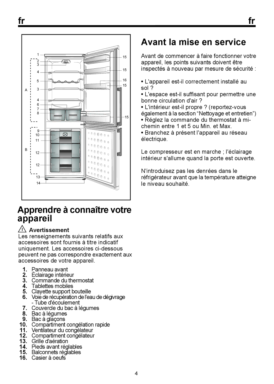 Blomberg BRFB 1450 SS, BRFB 1452 SS manual Avant la mise en service, Apprendre à connaître votre appareil 