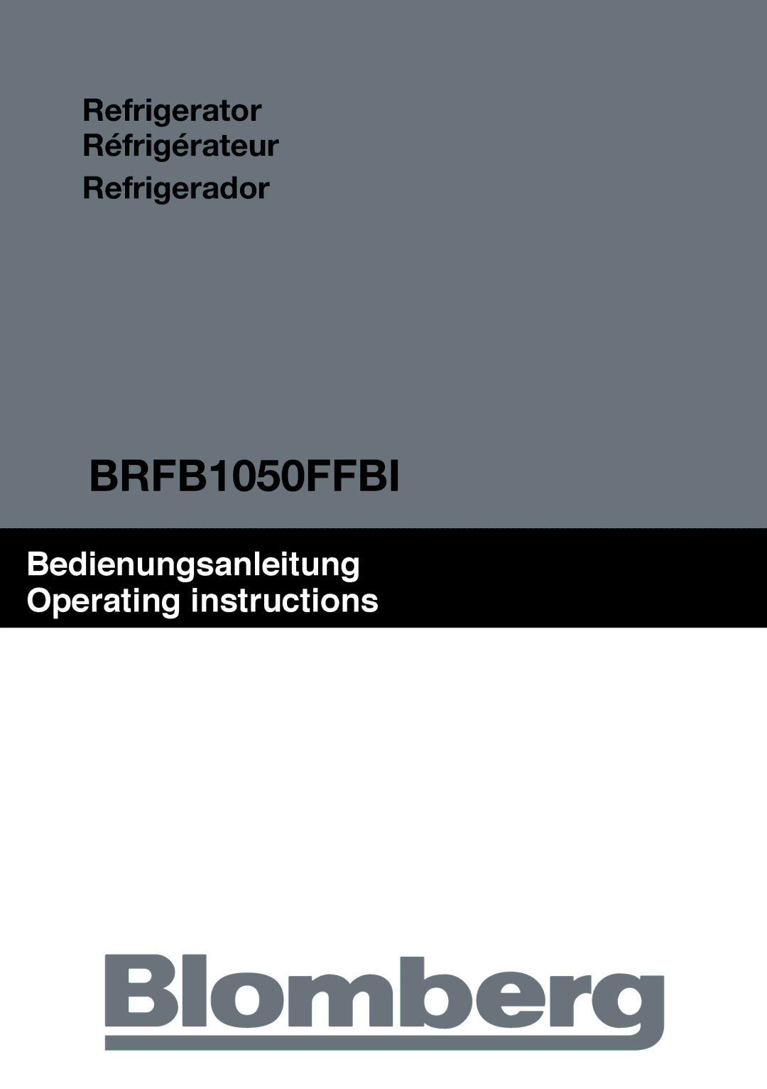 Blomberg BRFB1050FFBI manual 