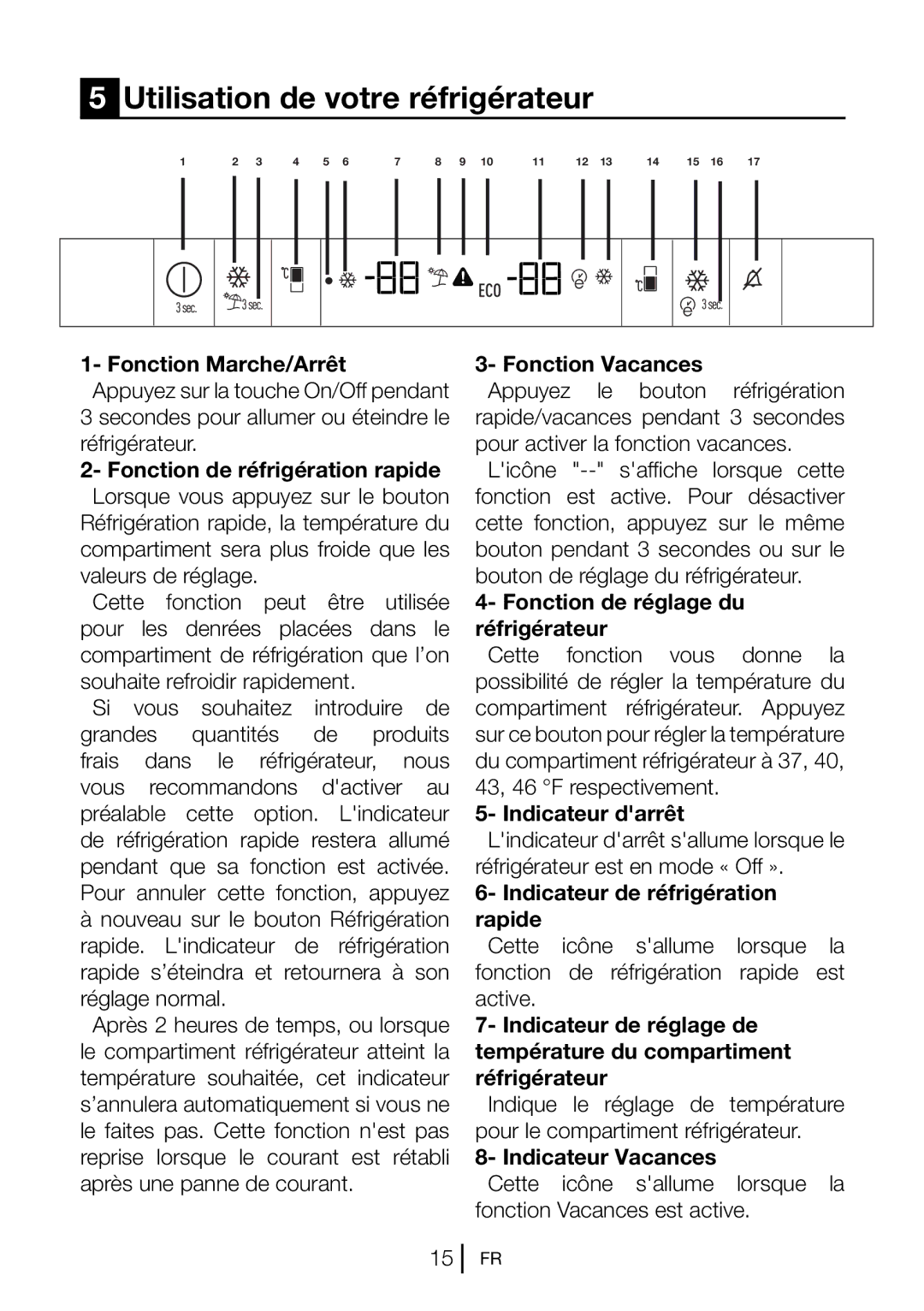 Blomberg BRFB1050FFBI manual Utilisation de votre réfrigérateur 