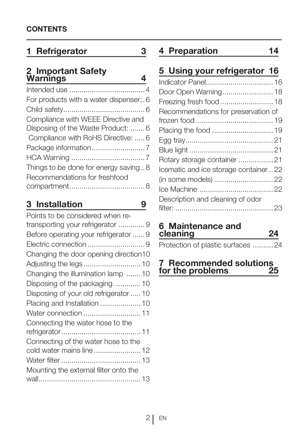 Blomberg BRFB1800WHIM Refrigerator Important Safety, Installation, Preparation Using your refrigerator, For the problems 