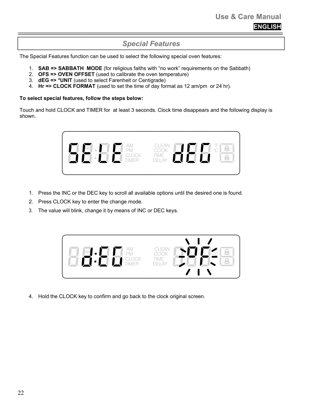 Blomberg BWOS 30100 manuel dutilisation Special Features 