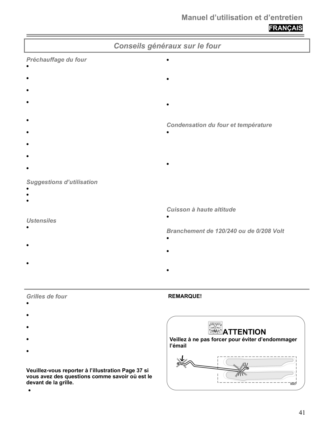 Blomberg BWOS 30100 manuel dutilisation Conseils généraux sur le four 