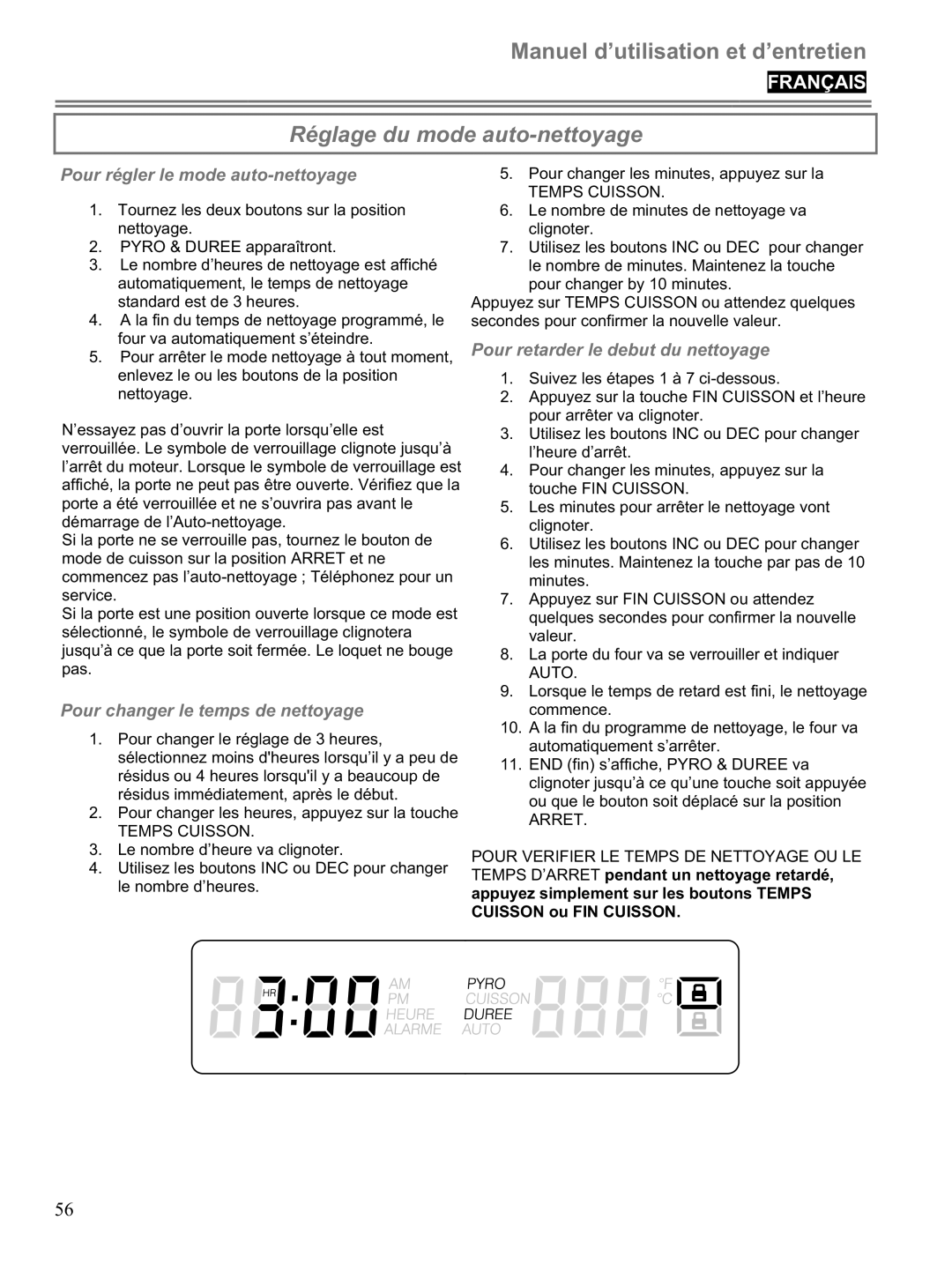 Blomberg BWOS 30100 manuel dutilisation Réglage du mode auto-nettoyage 