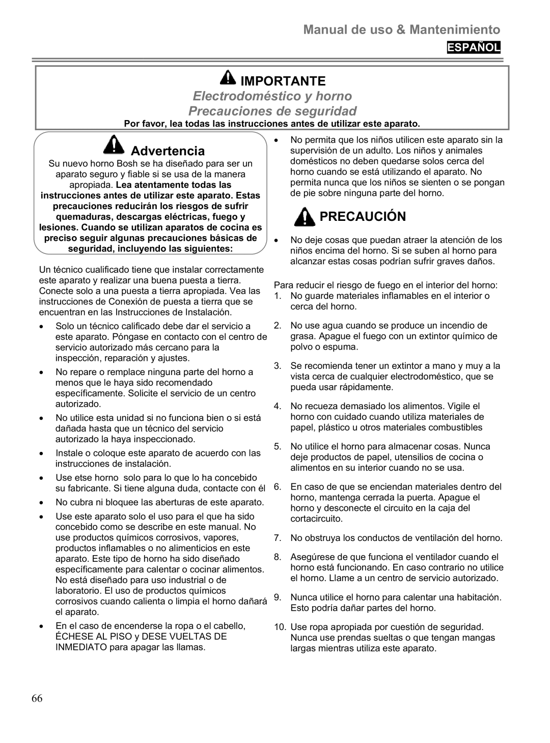 Blomberg BWOS 30100 manuel dutilisation Electrodoméstico y horno Precauciones de seguridad 