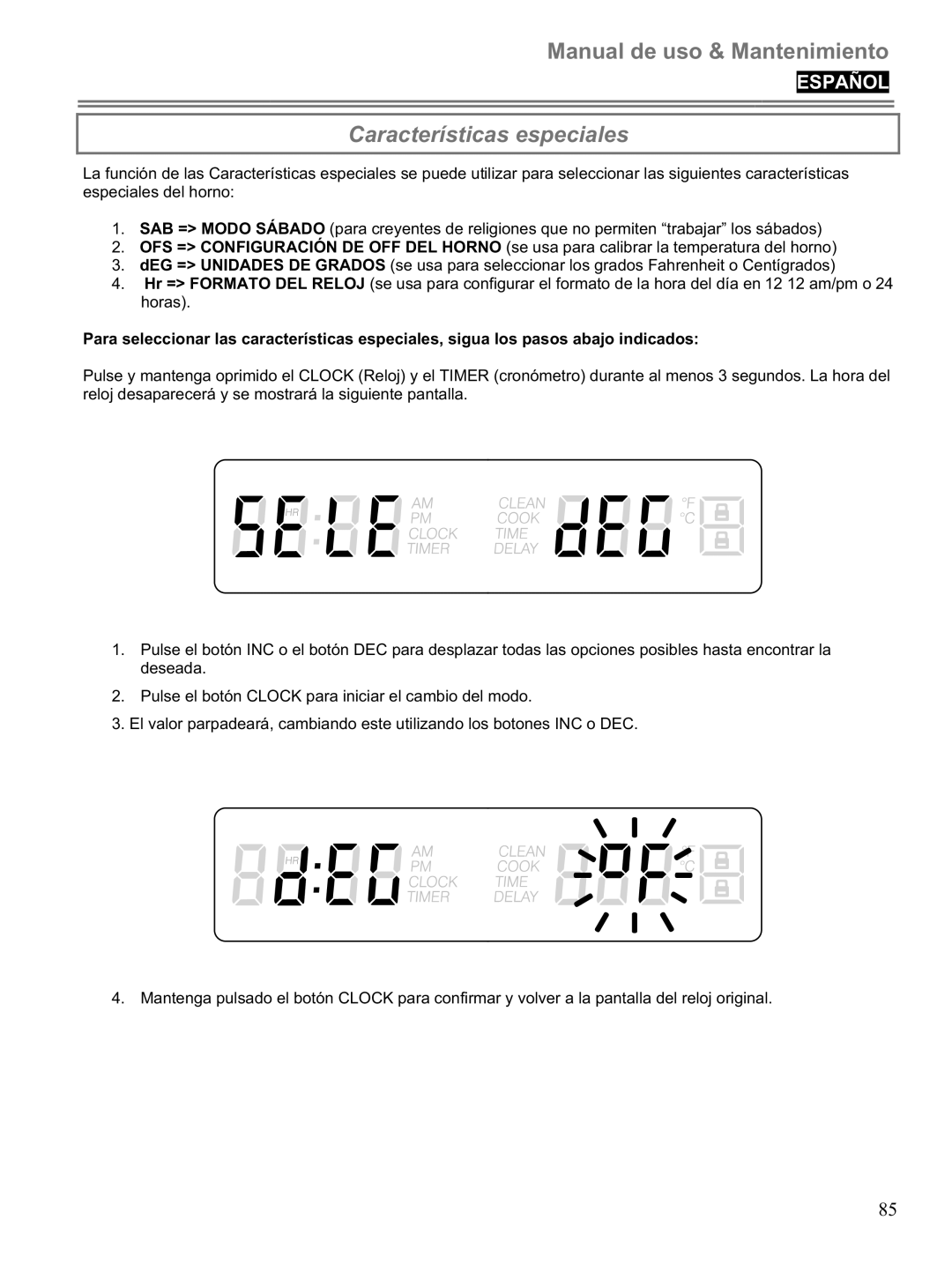 Blomberg BWOS 30100 manuel dutilisation Características especiales 