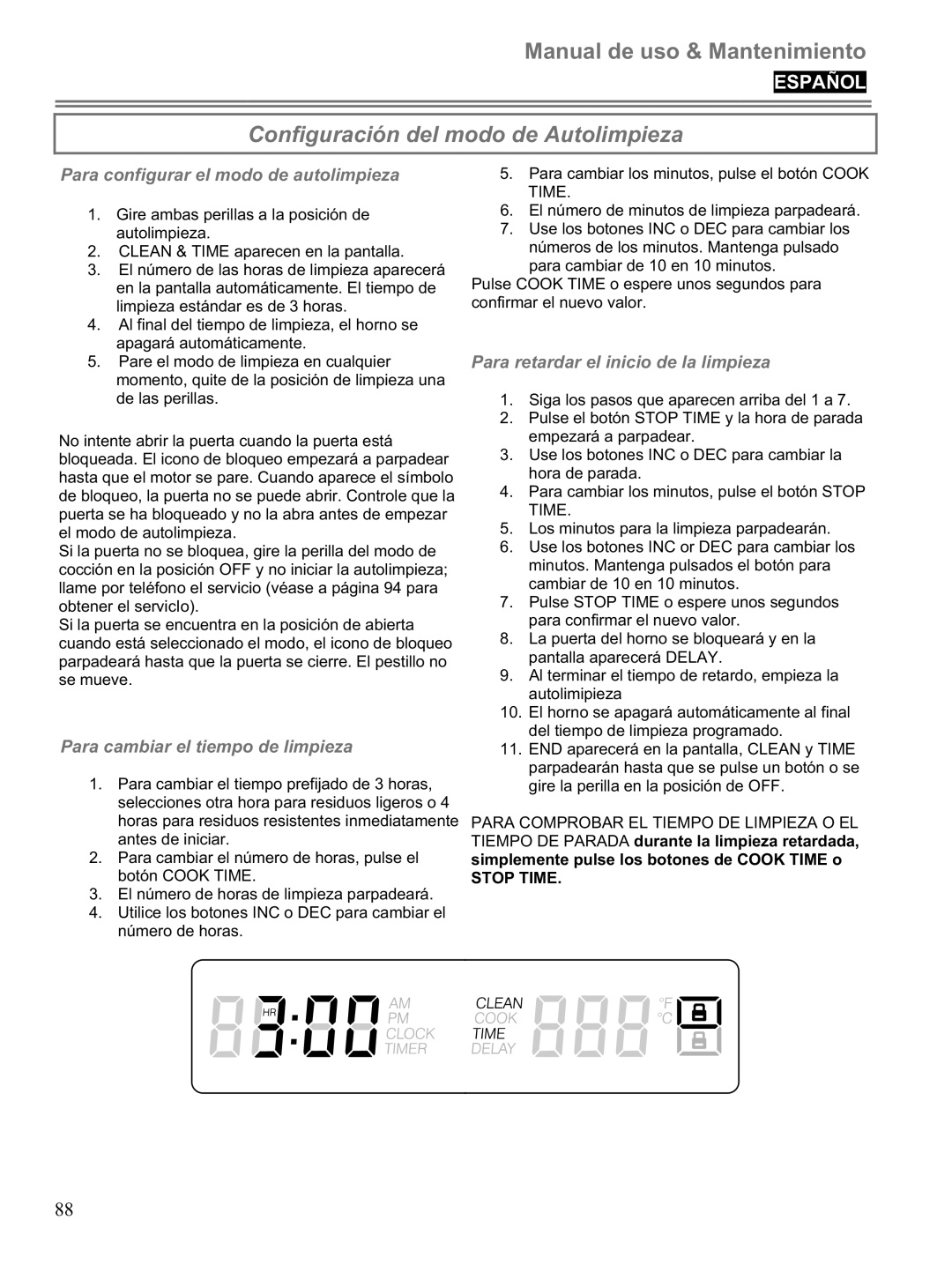 Blomberg BWOS 30100 manuel dutilisation Configuración del modo de Autolimpieza 