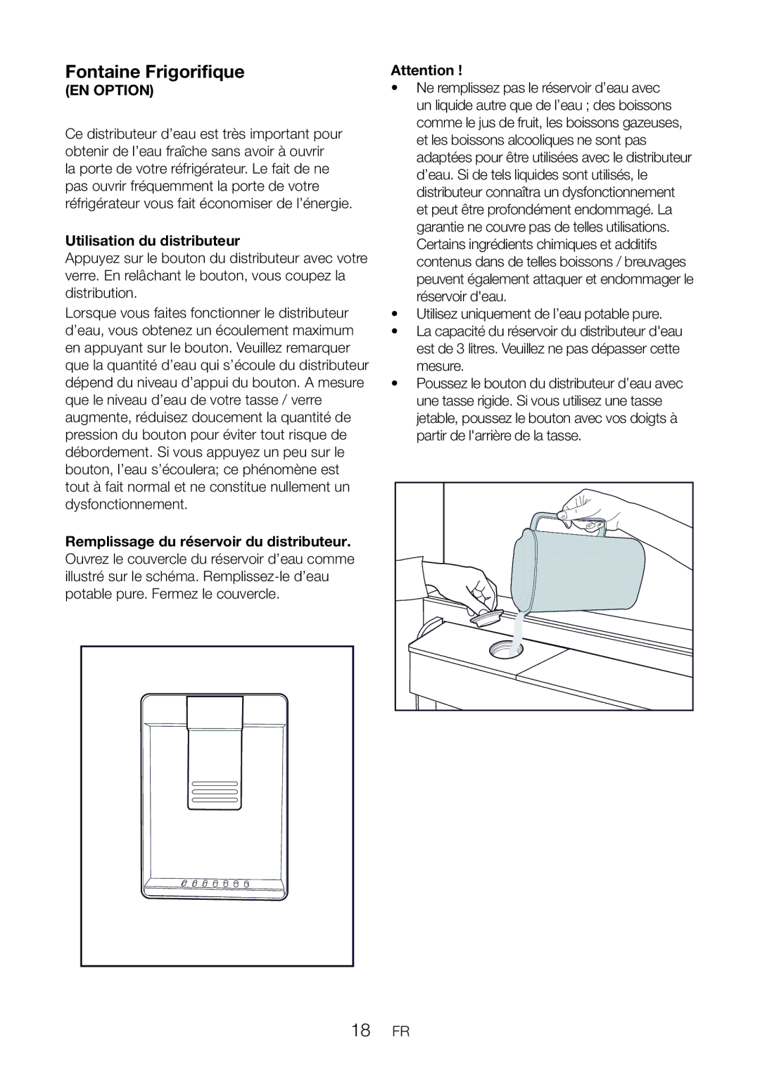 Blomberg DND 1972 ED, DND 1972 XD, DND 1976 X manual Fontaine Frigorifique 