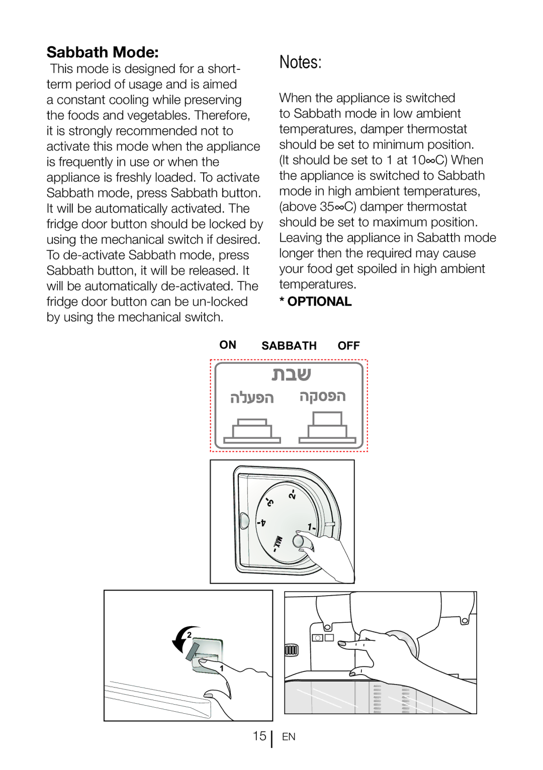 Blomberg DND 1977 XT, DND 1976 XT manual Sabbath Mode 