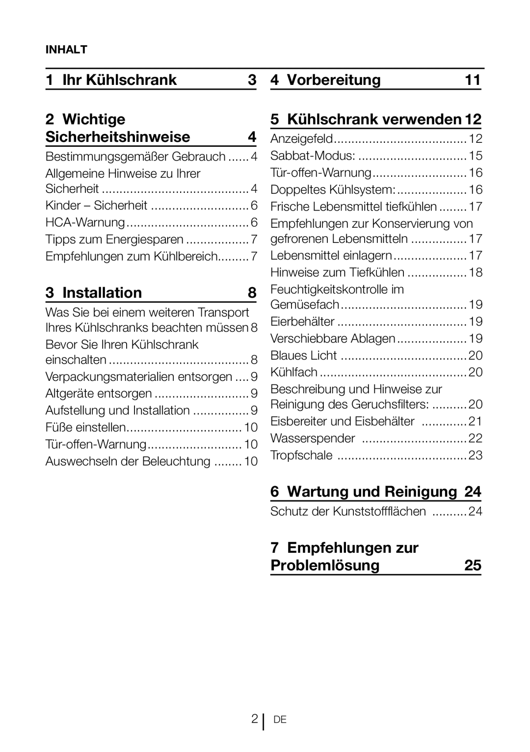 Blomberg DND 1976 XT, DND 1977 XT manual Wartung und Reinigung, Empfehlungen zur Problemlösung 